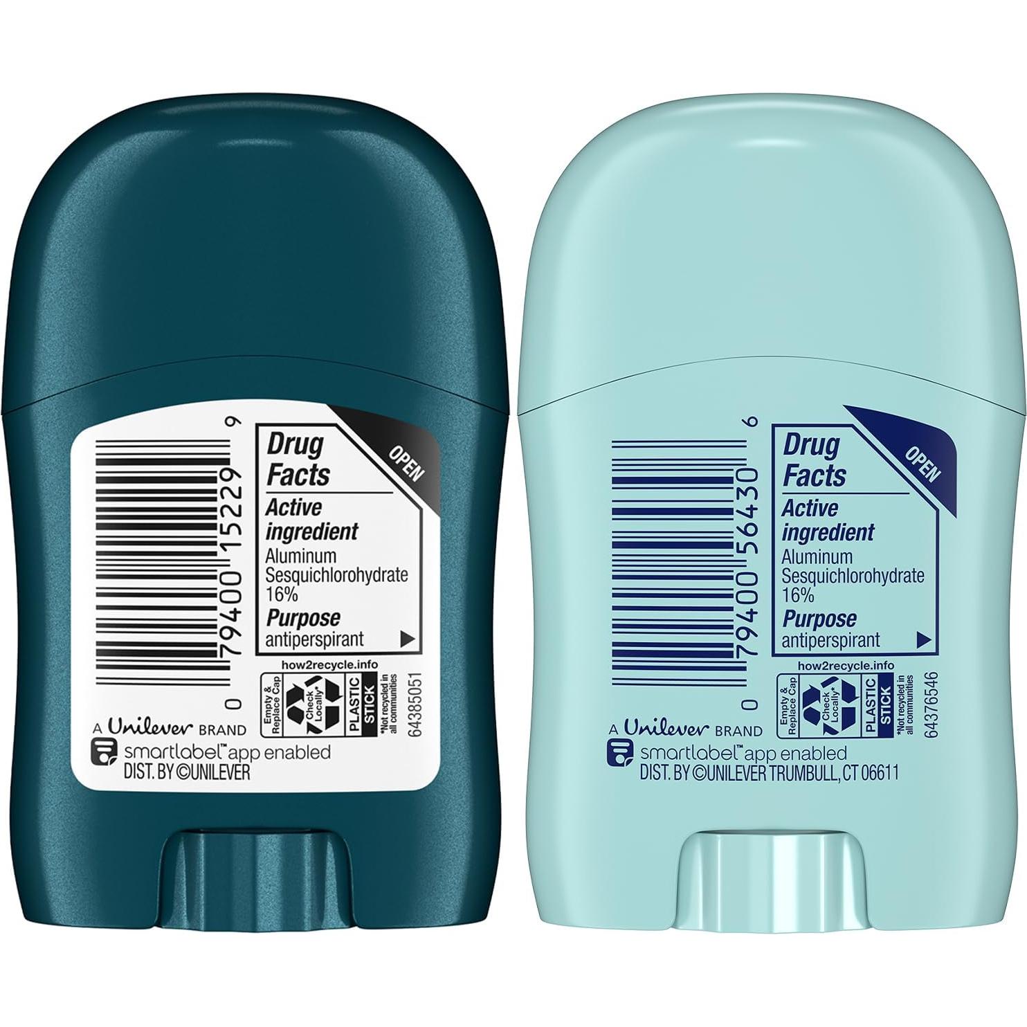 Desodorante de Viaje Degree 24-Pack 0.5 Oz - Cool Rush y Shower Clean