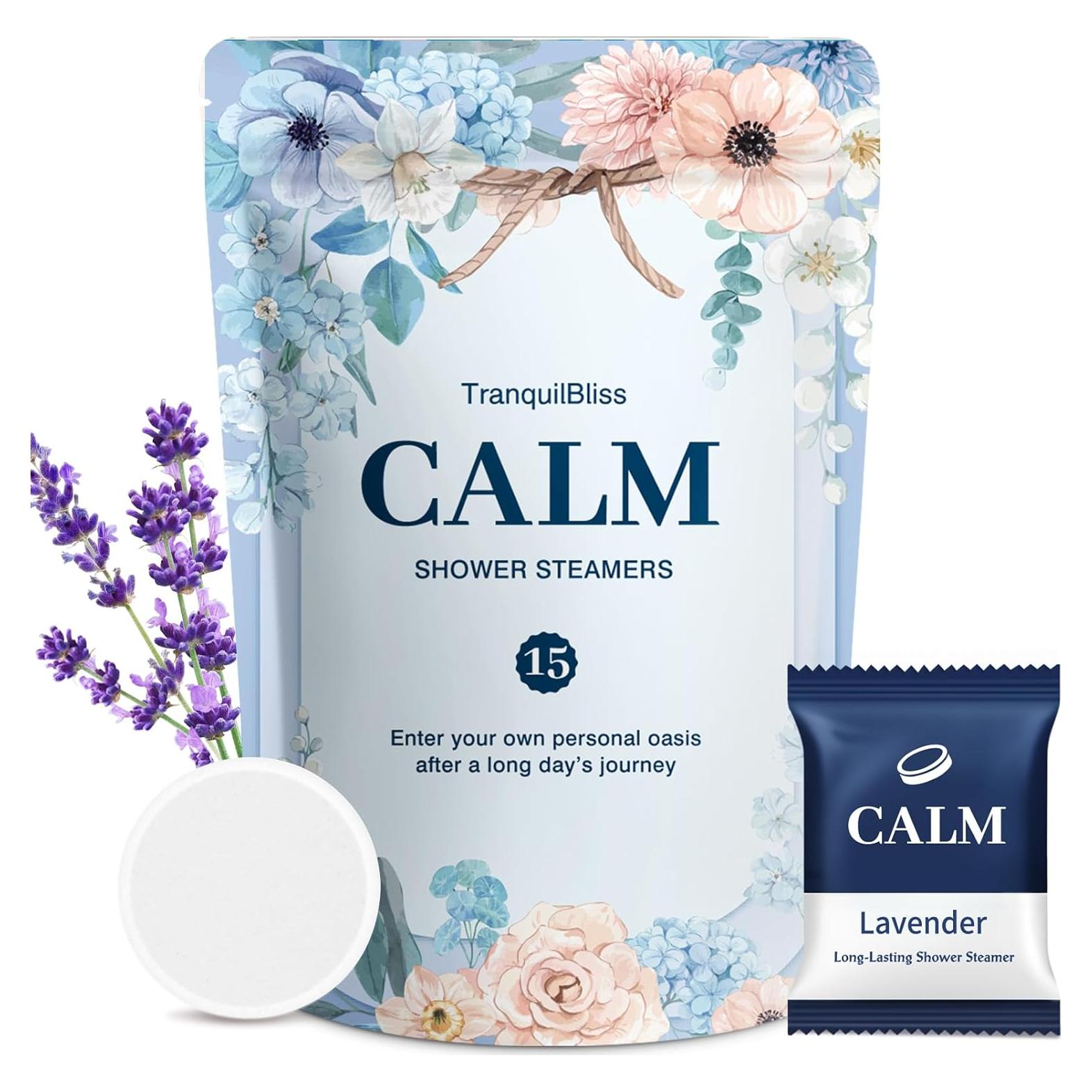 Bombas de Ducha TranquilBliss - Paquete de 15 Aromas Lavanda