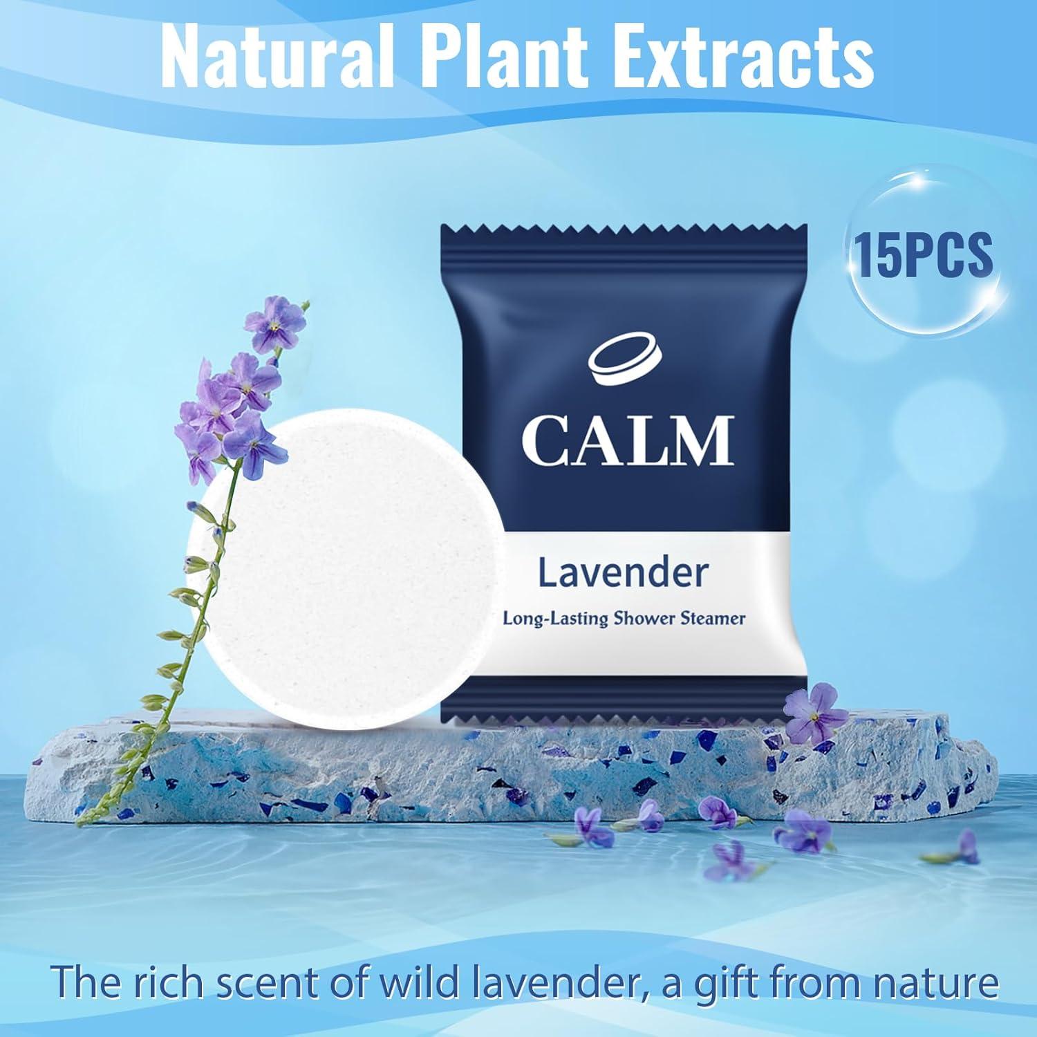 Bombas de Ducha TranquilBliss - Paquete de 15 Aromas Lavanda