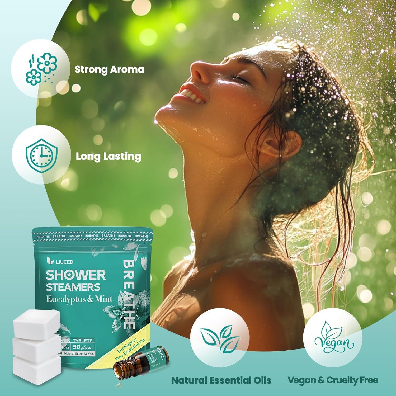 Bombas de Ducha Aromaterapia LIUCED Eucalipto y Menta 14 Pzas