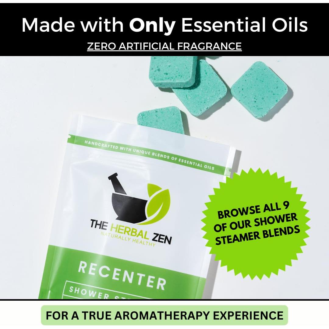 Bombas de Ducha Aromaterapia Recenter con Lavanda y Eucalipto