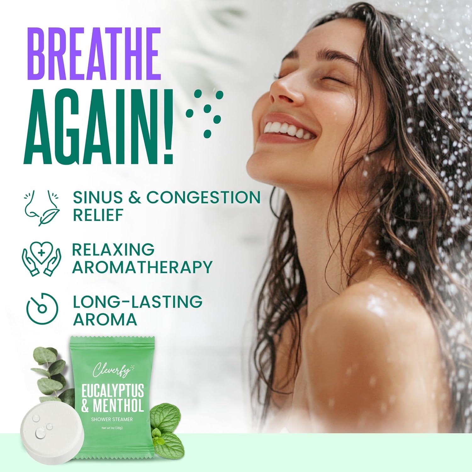 Bombas de Ducha Aromaterapia Cleverfy Eucalipto 18 Tabletas