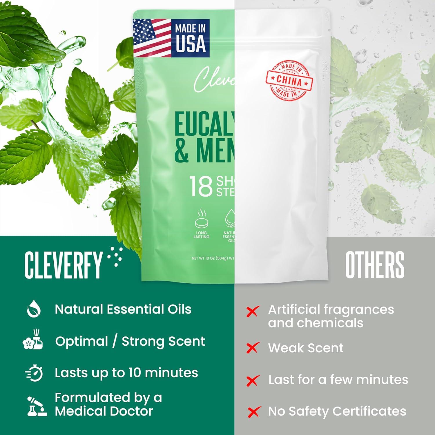 Bombas de Ducha Aromaterapia Cleverfy Eucalipto 18 Tabletas