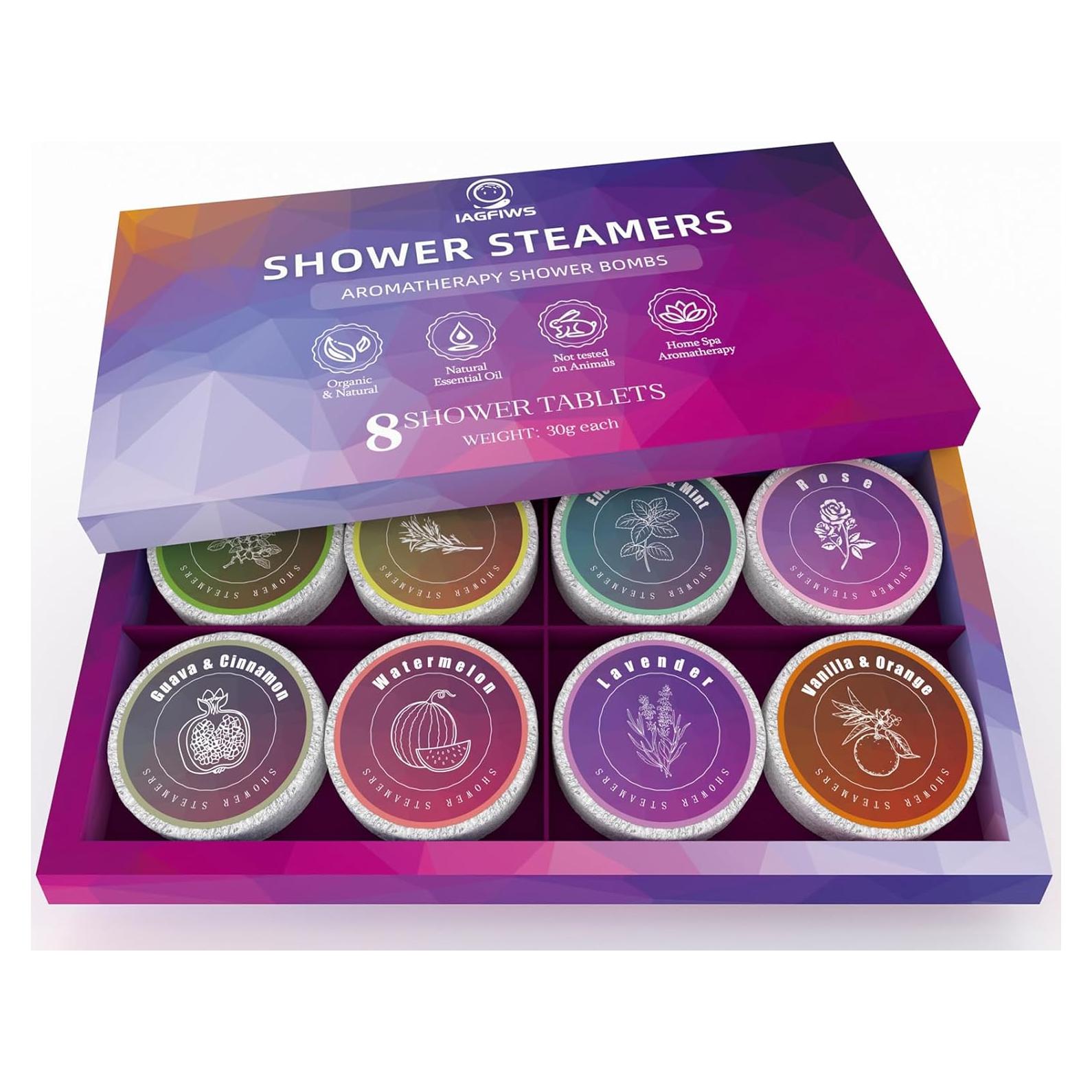 Bombas de Ducha Aromaterapia IAGFIWS 8 Piezas Aceites Esenciales