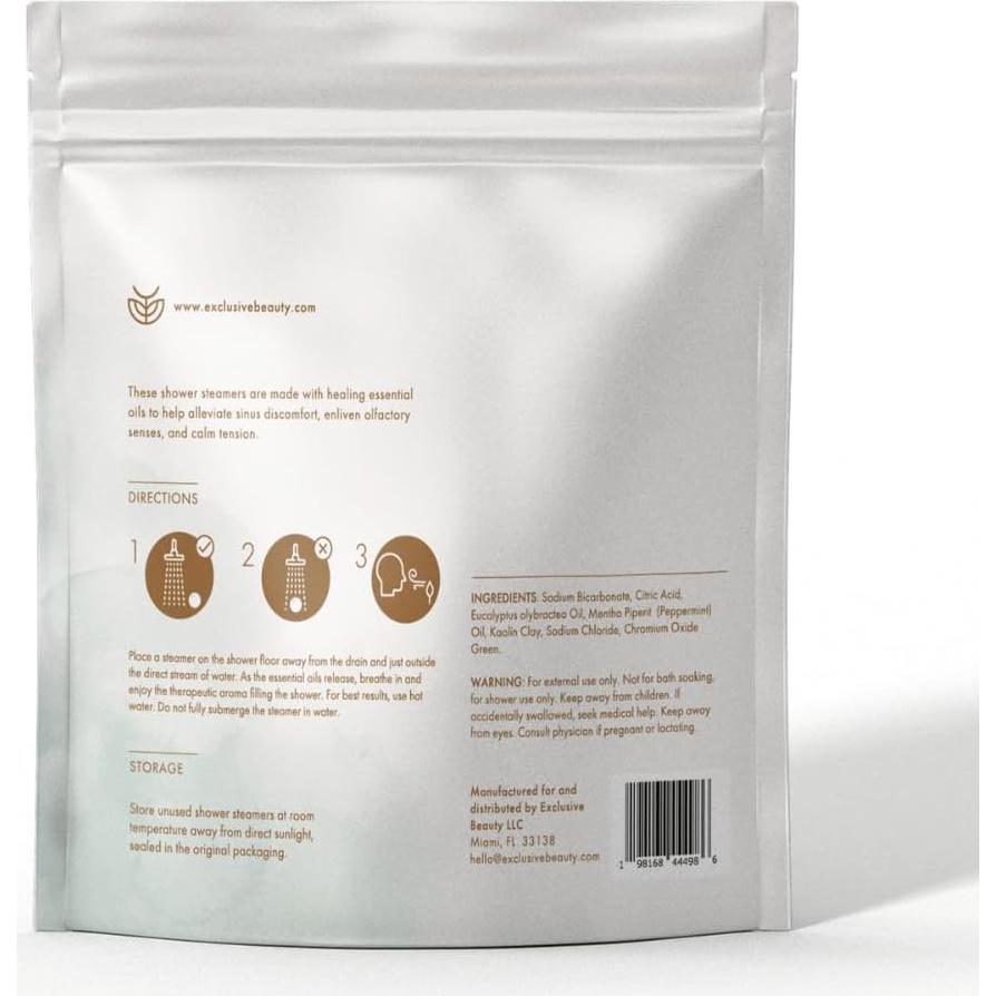 Bolsitas de Vapor Aromaterapia Eucalipto Exclusive Beauty 12 Unidades