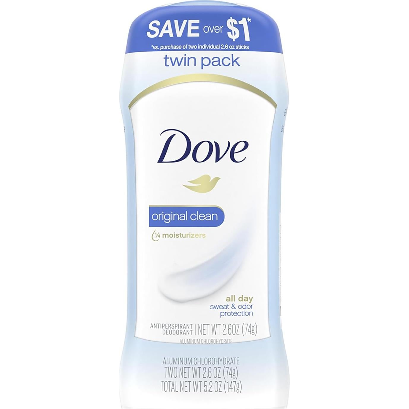 Desodorante Antitranspirante Dove Invisible Solid 73.71 g x2