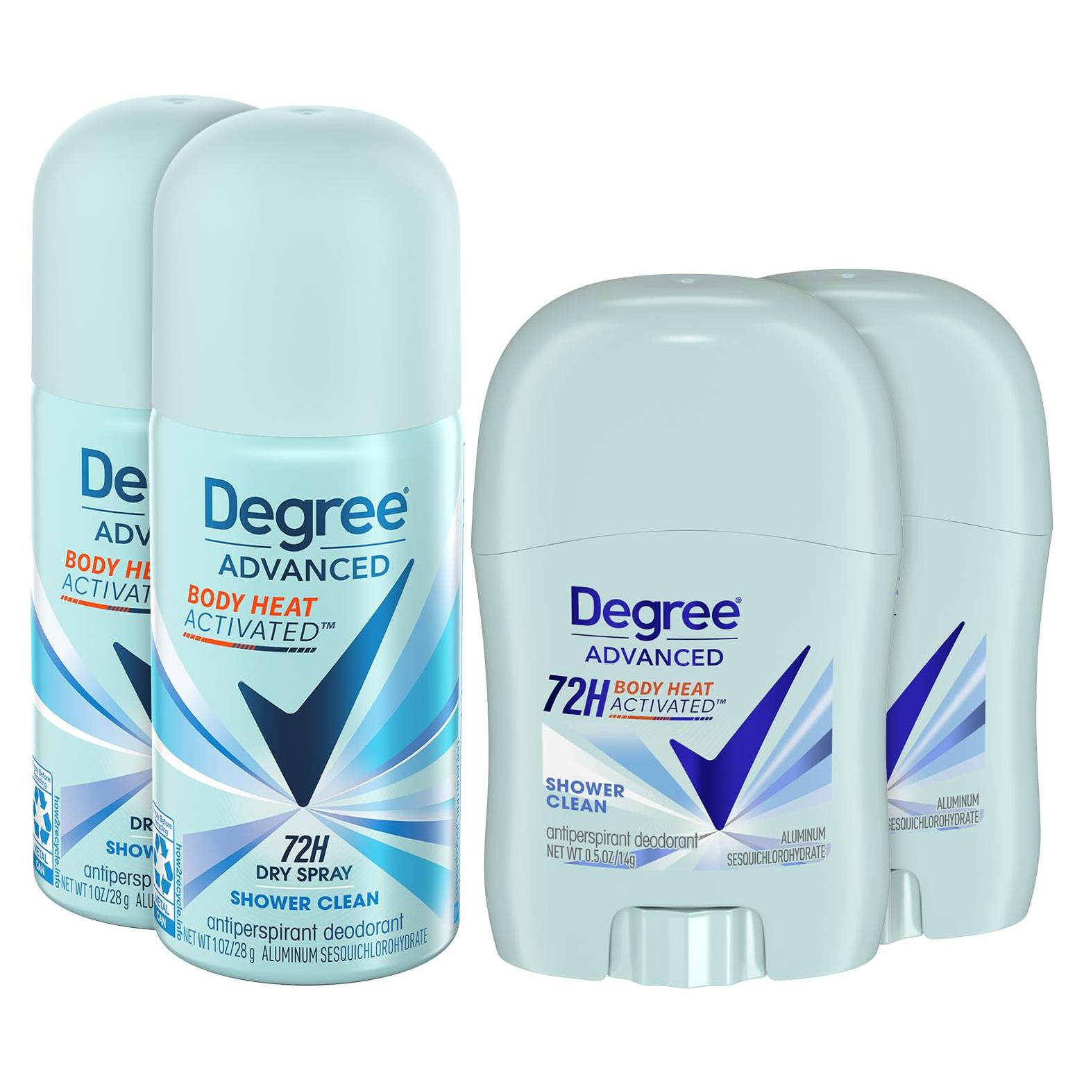 Desodorante Antitranspirante de Viaje Degree para Mujeres - 4 Piezas