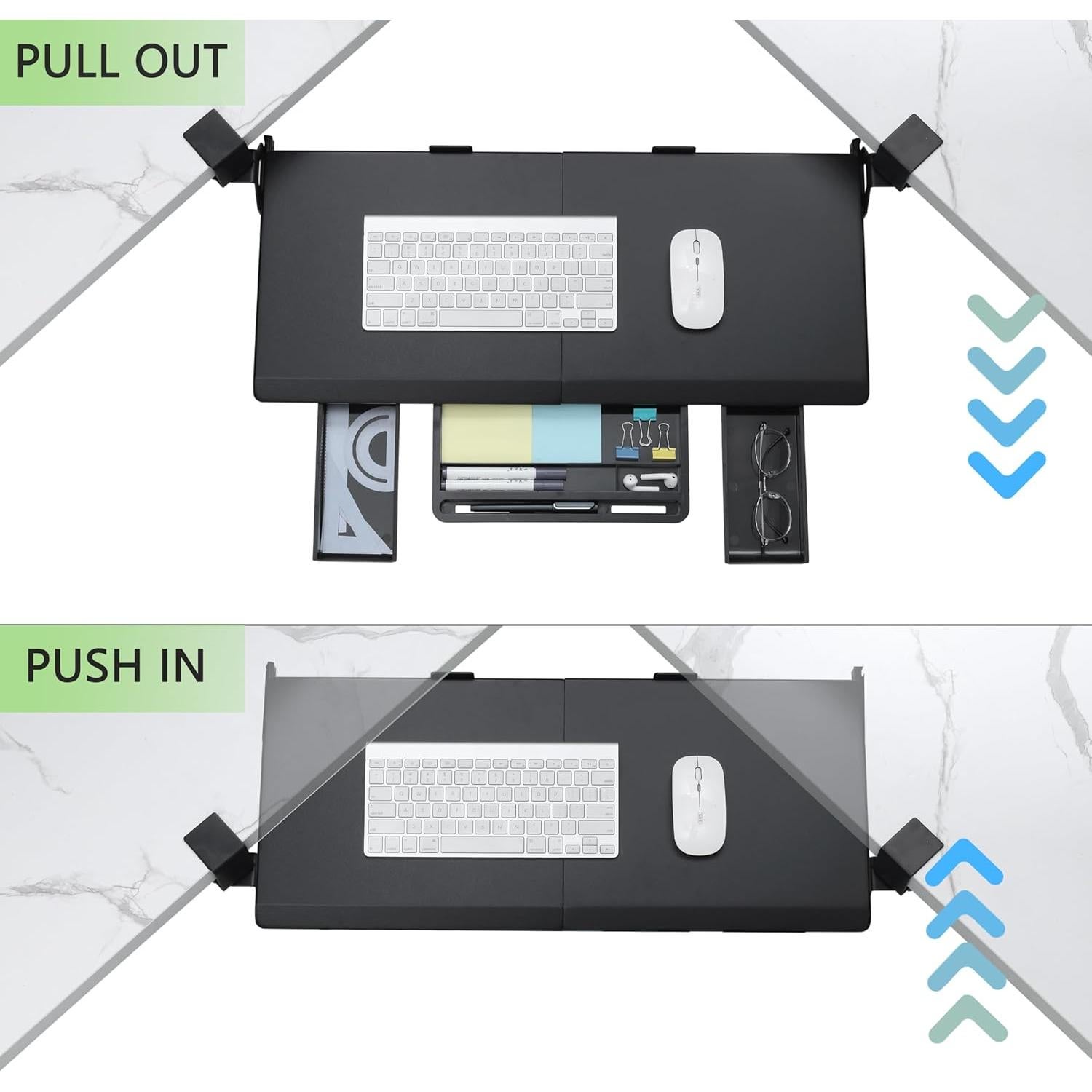 Bandeja de Teclado Ergonomica ETHU para Escritorio en L 67.9x31cm