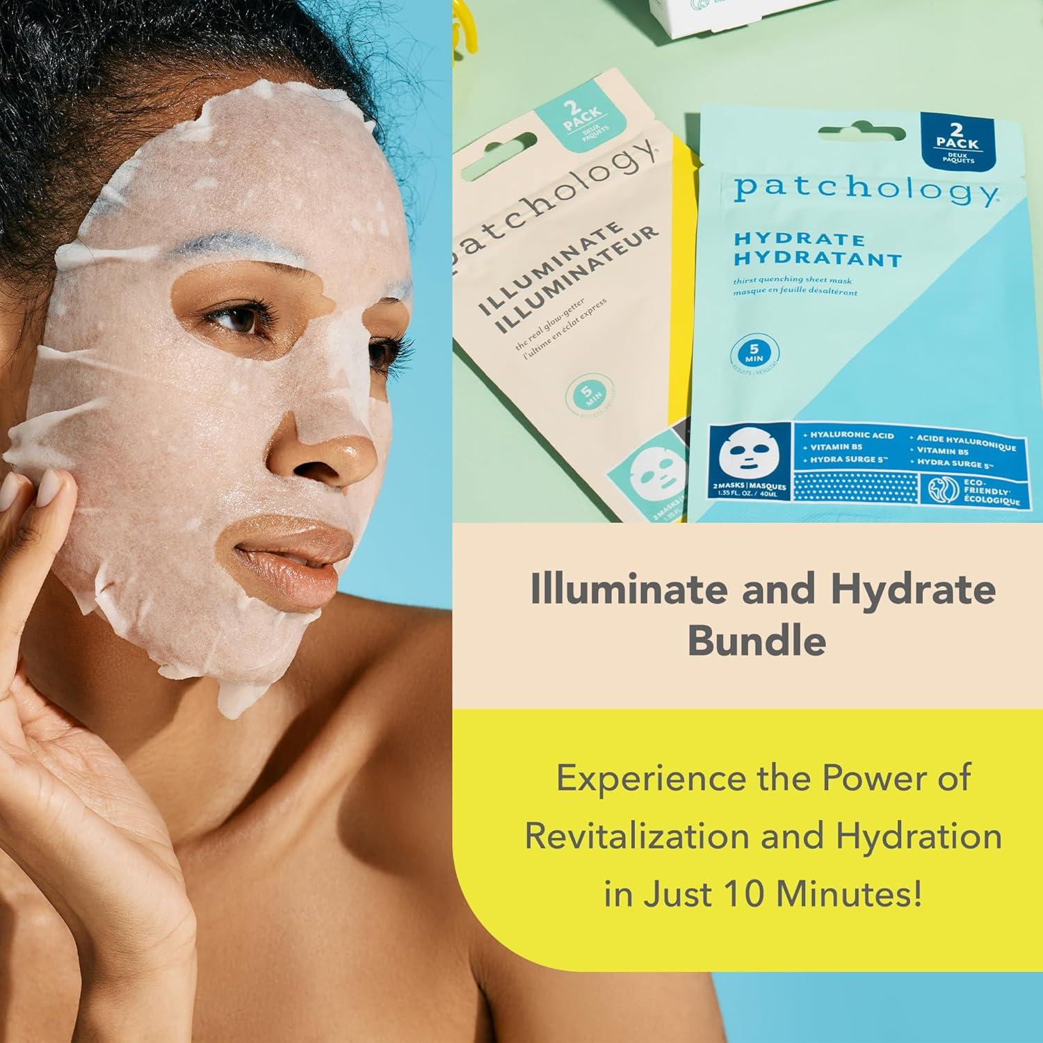 Mascarillas Hidratantes Patchology - 4 Unidades con Ácido Hialurónico