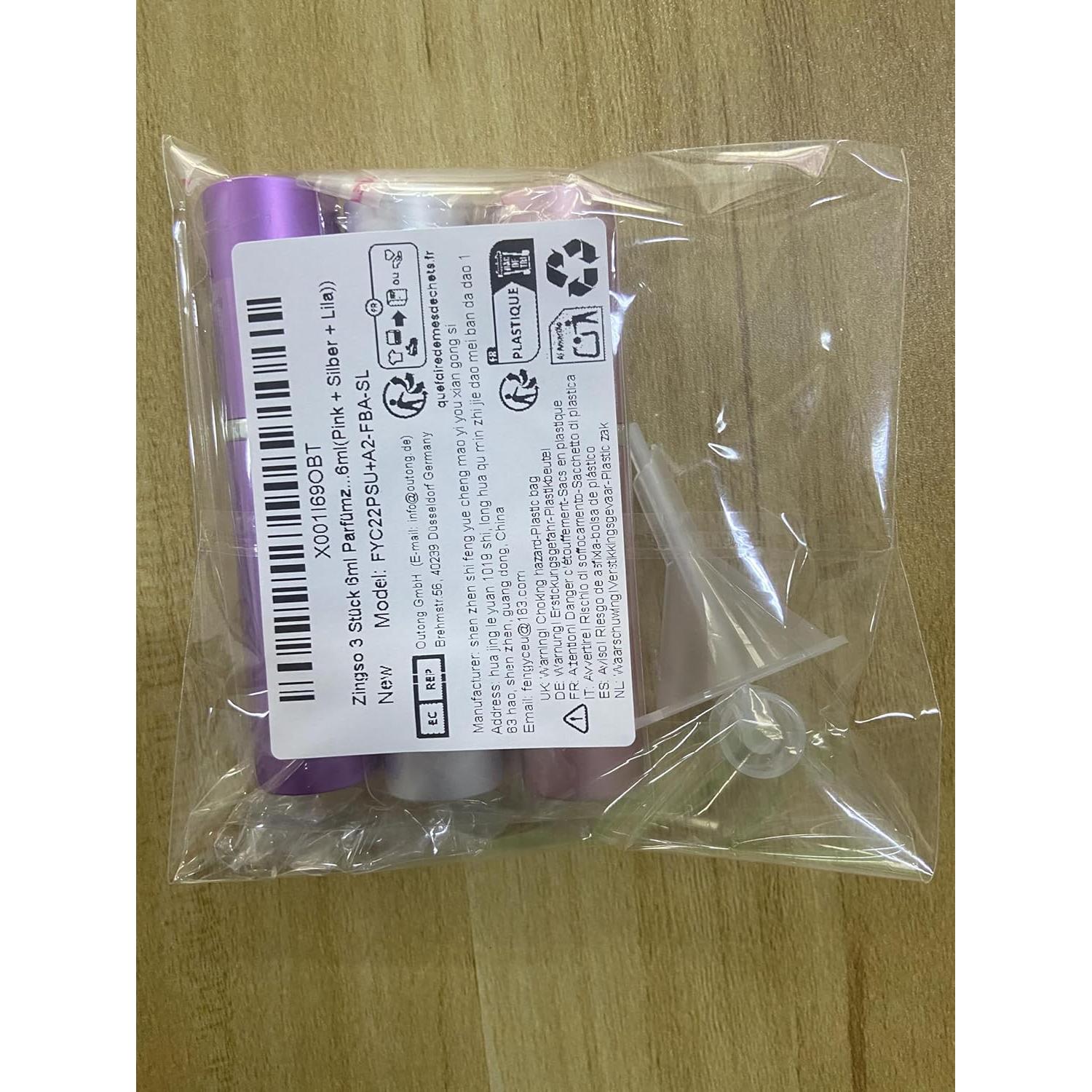 Botellas de Atomizador de Perfume Zingso 6ml 3 Pcs Viaje