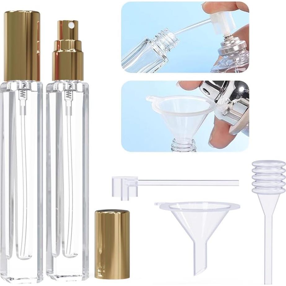 5 Botellas de Spray de Vidrio 10ml Seafulee Recargables