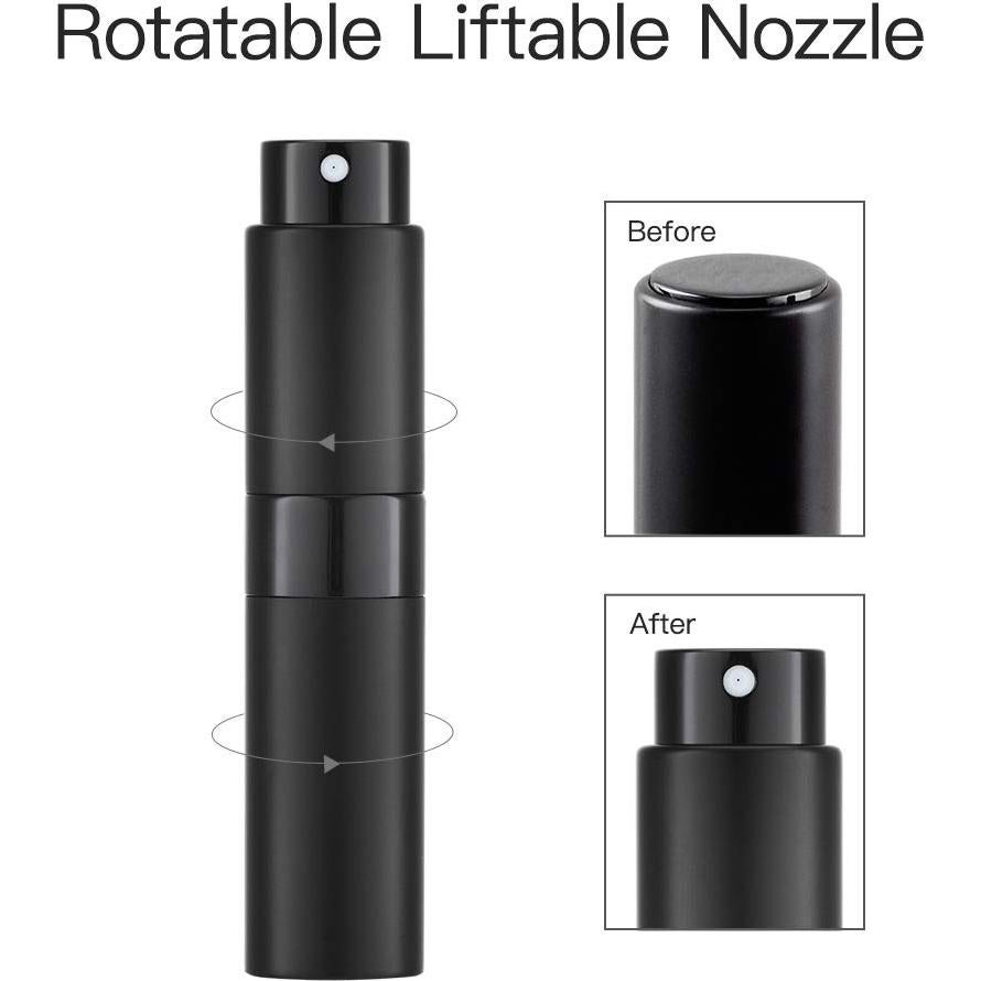 Botella Spray Atomizador 8ml Lisapack Negro Mate Recargable