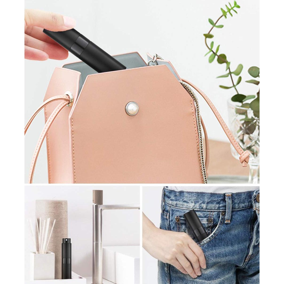 Botella Spray Atomizador 8ml Lisapack Negro Mate Recargable