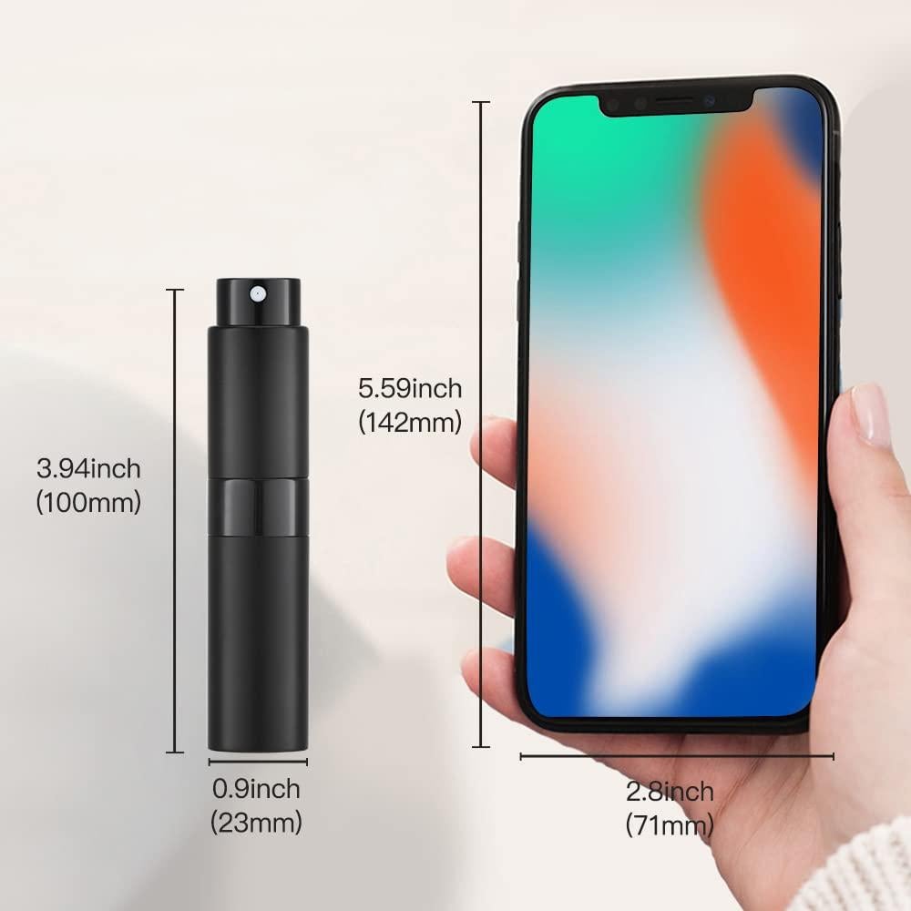 Botella Spray Atomizador 8ml Lisapack Negro Mate Recargable