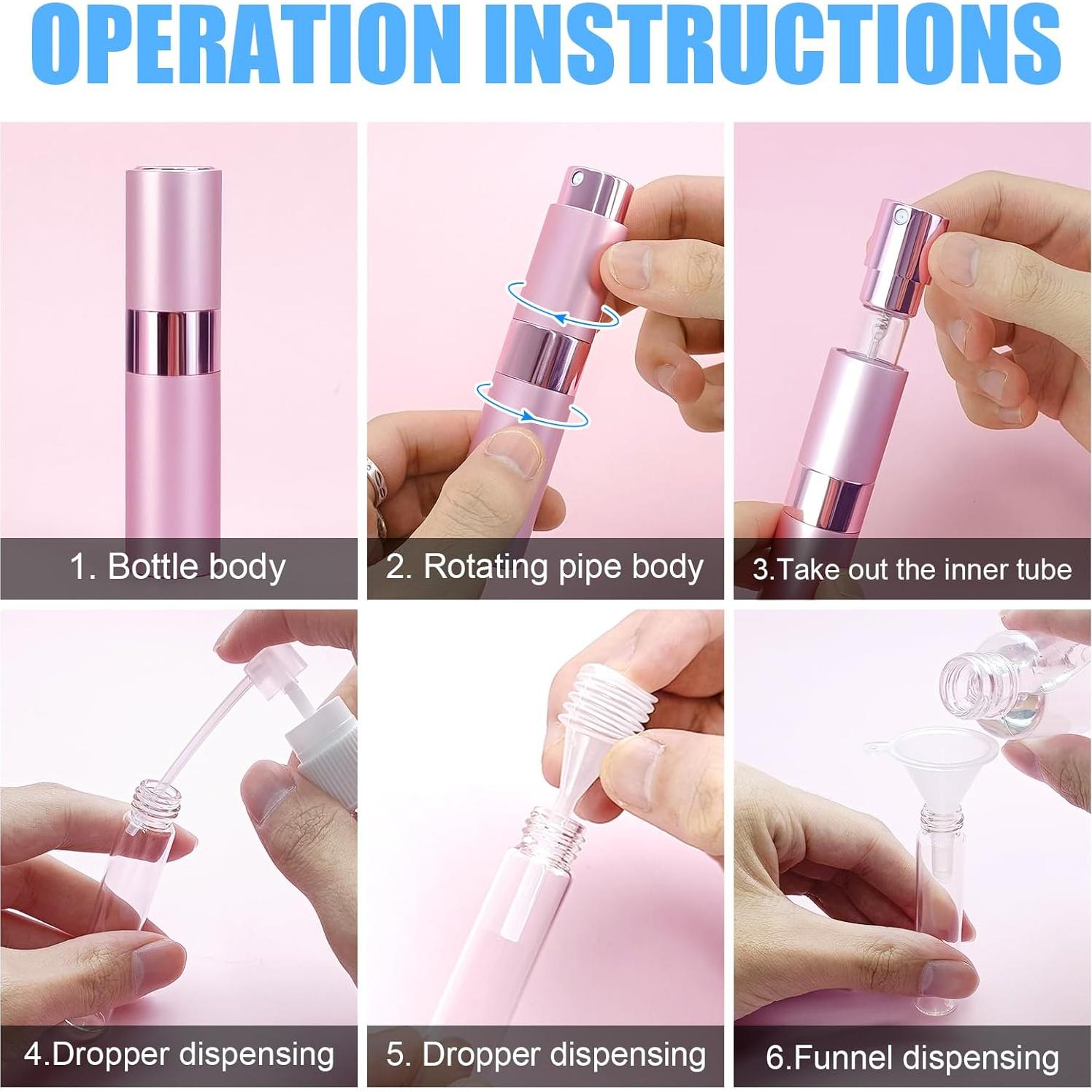 4 Botellas Atomizador de Perfume Recargable 8ml QMOEH