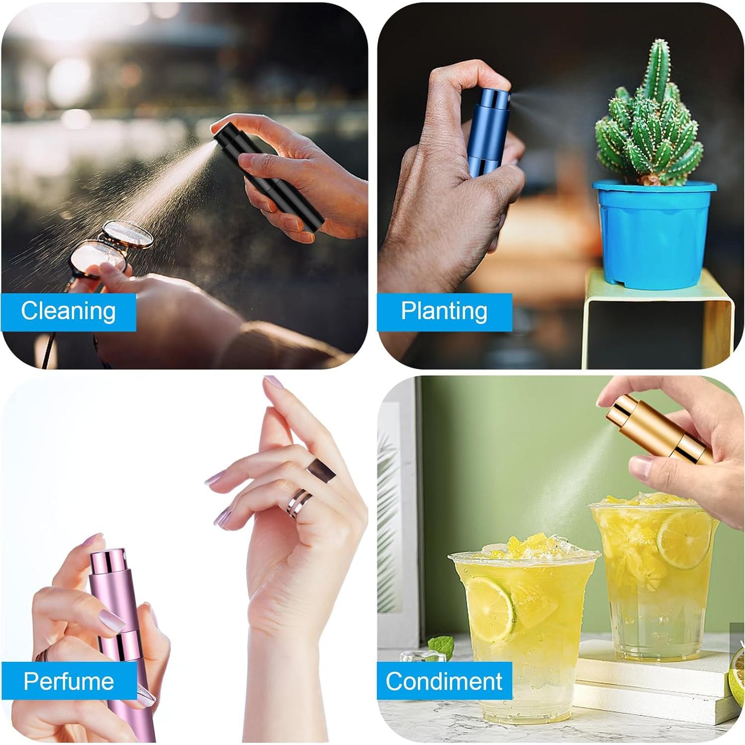 4 Botellas Atomizador de Perfume Recargable 8ml QMOEH