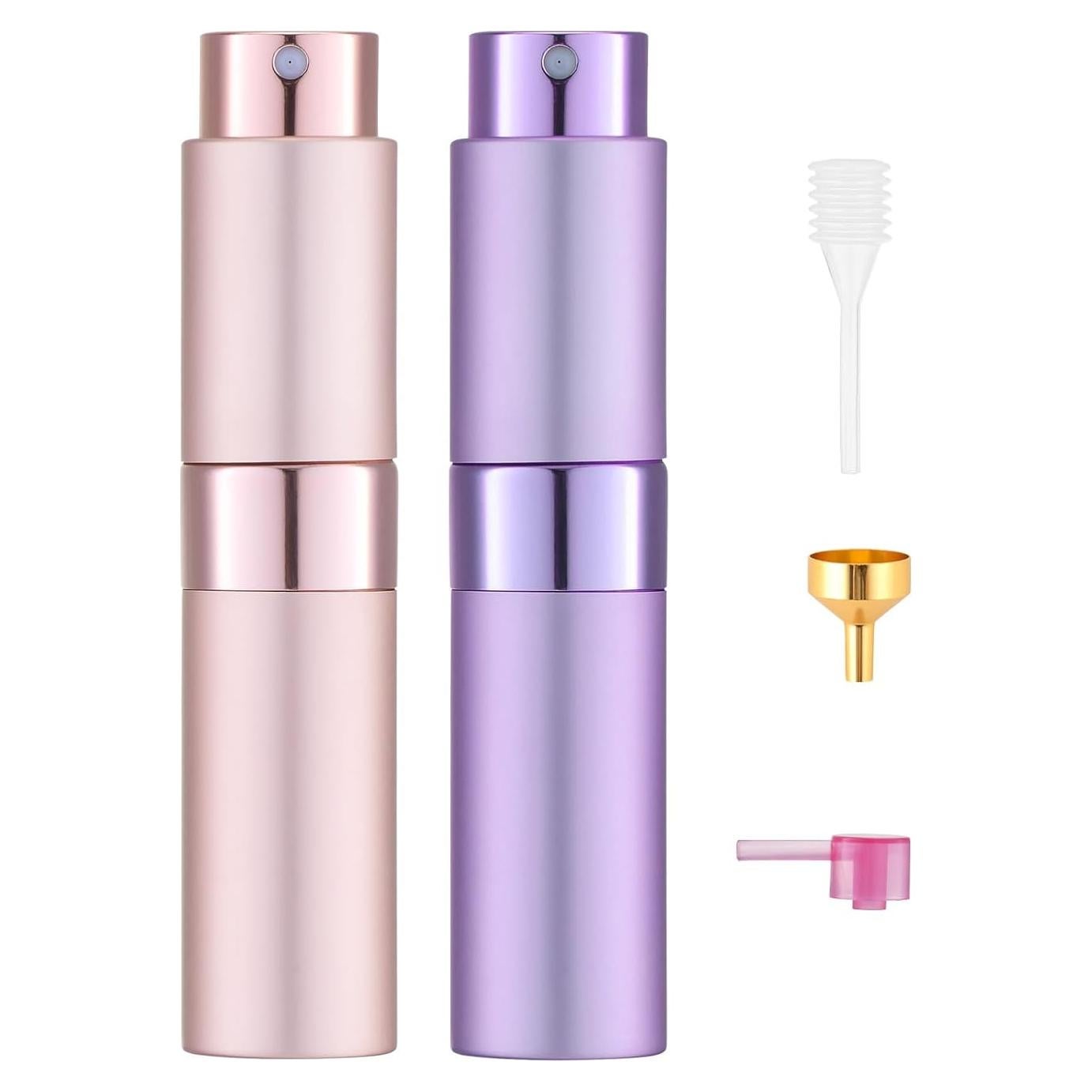 Atomizador de Perfume Rellenable Tekson 8ml Rosa y Púrpura