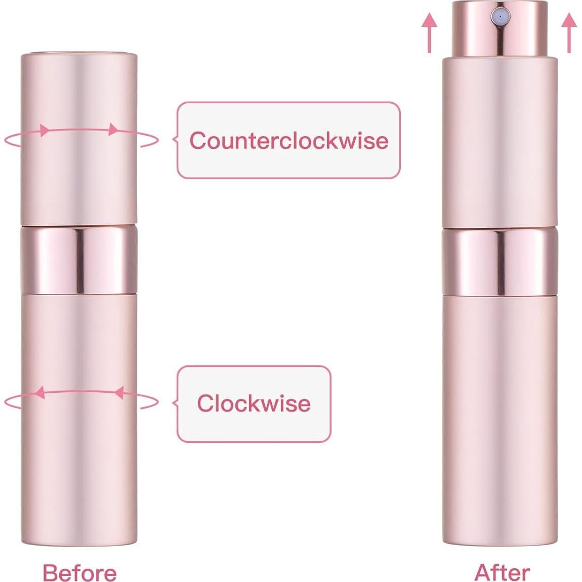 Atomizador de Perfume Rellenable Tekson 8ml Rosa y Púrpura
