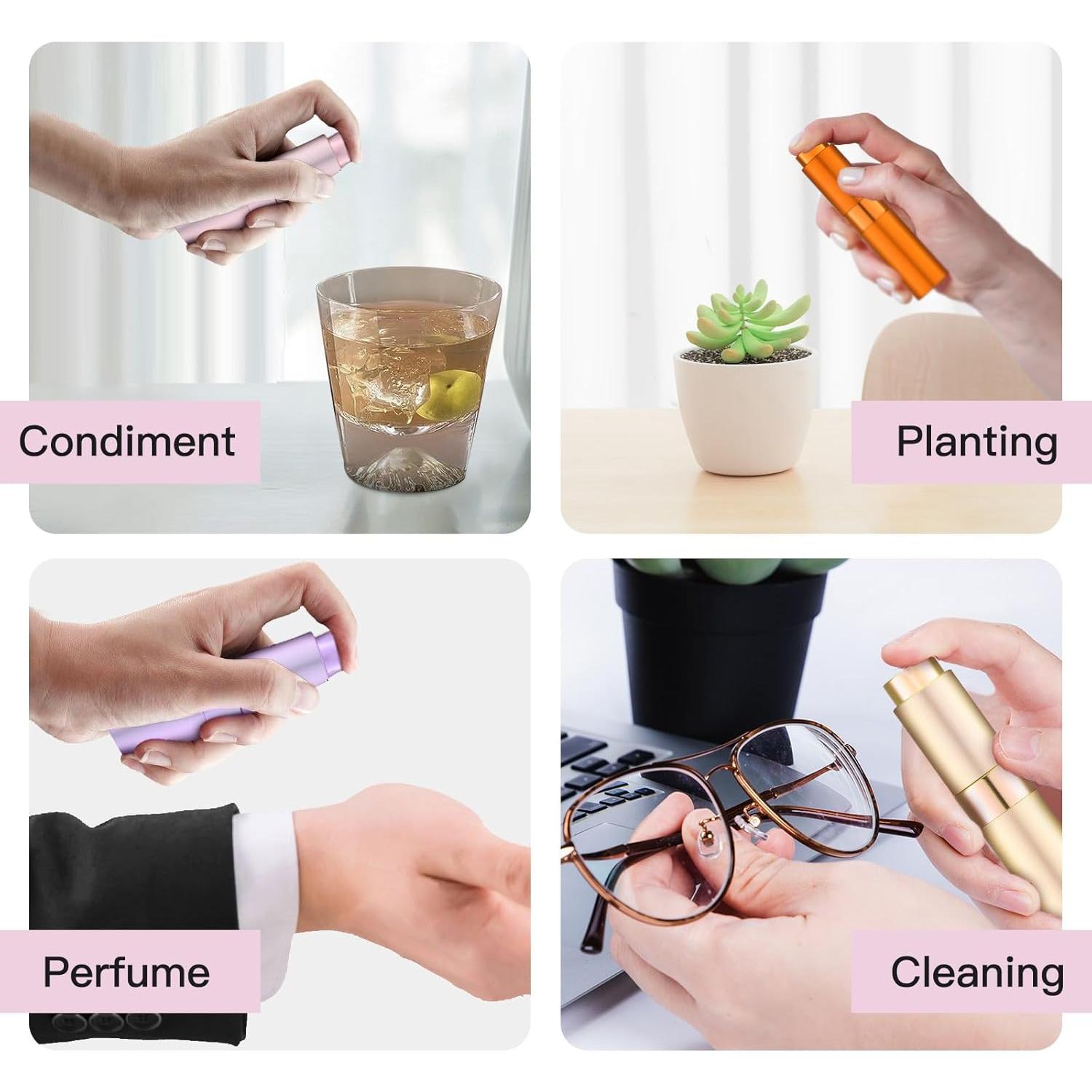 Atomizador de Perfume Rellenable Tekson 8ml Rosa y Púrpura