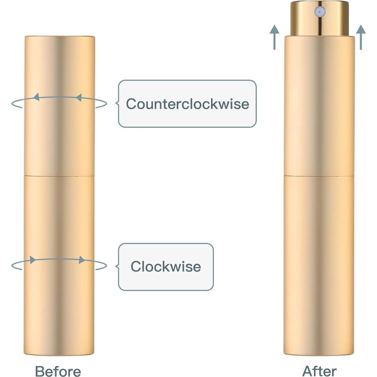 Atomizador de Perfume de Viaje Tekson 10ml Dorado Rellenable