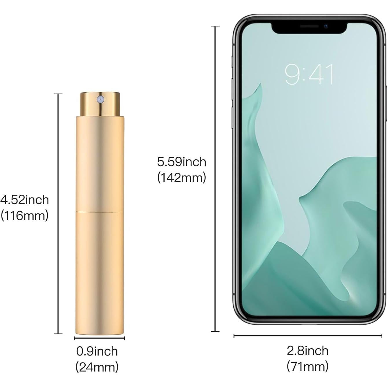 Atomizador de Perfume de Viaje Tekson 10ml Dorado Rellenable