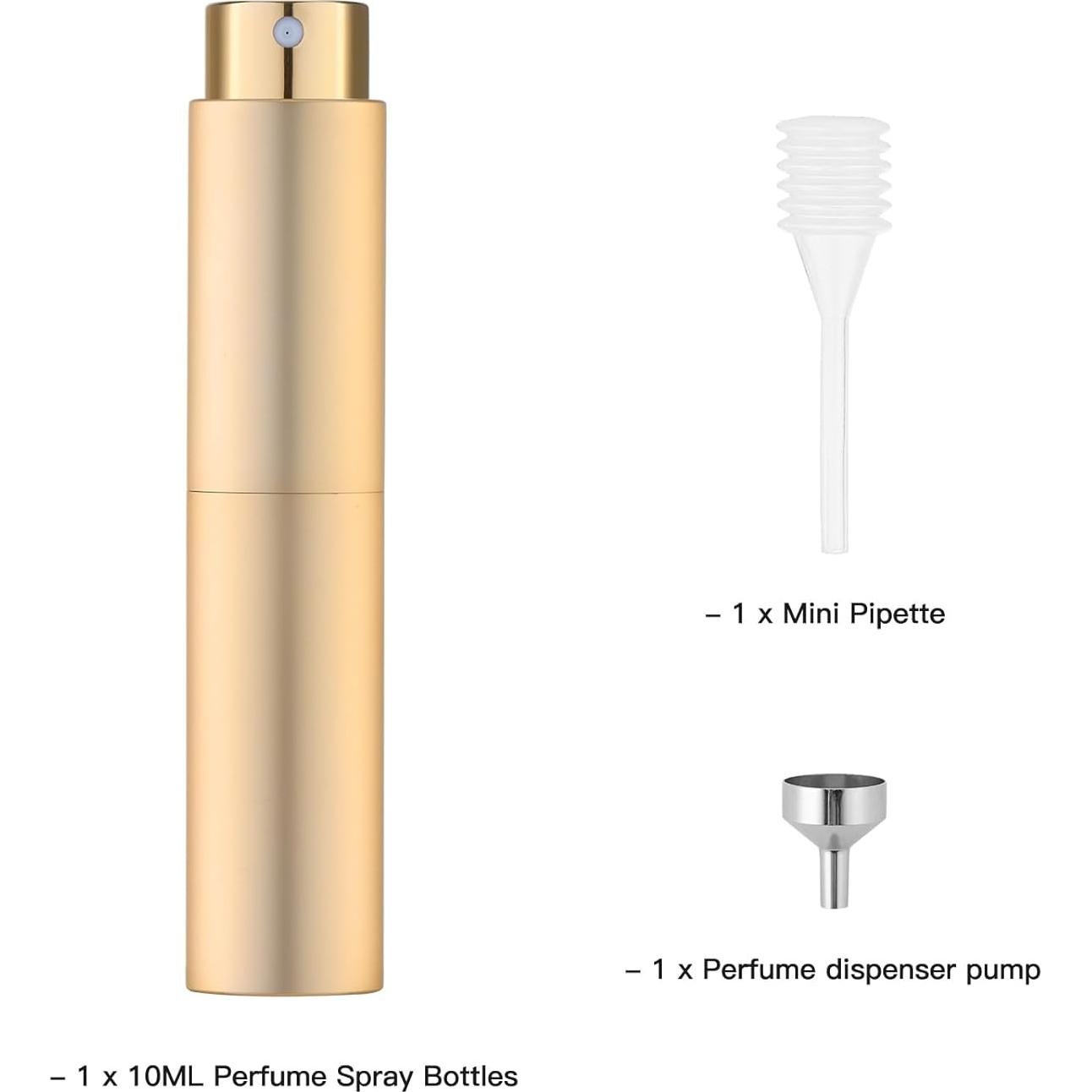 Atomizador de Perfume de Viaje Tekson 10ml Dorado Rellenable