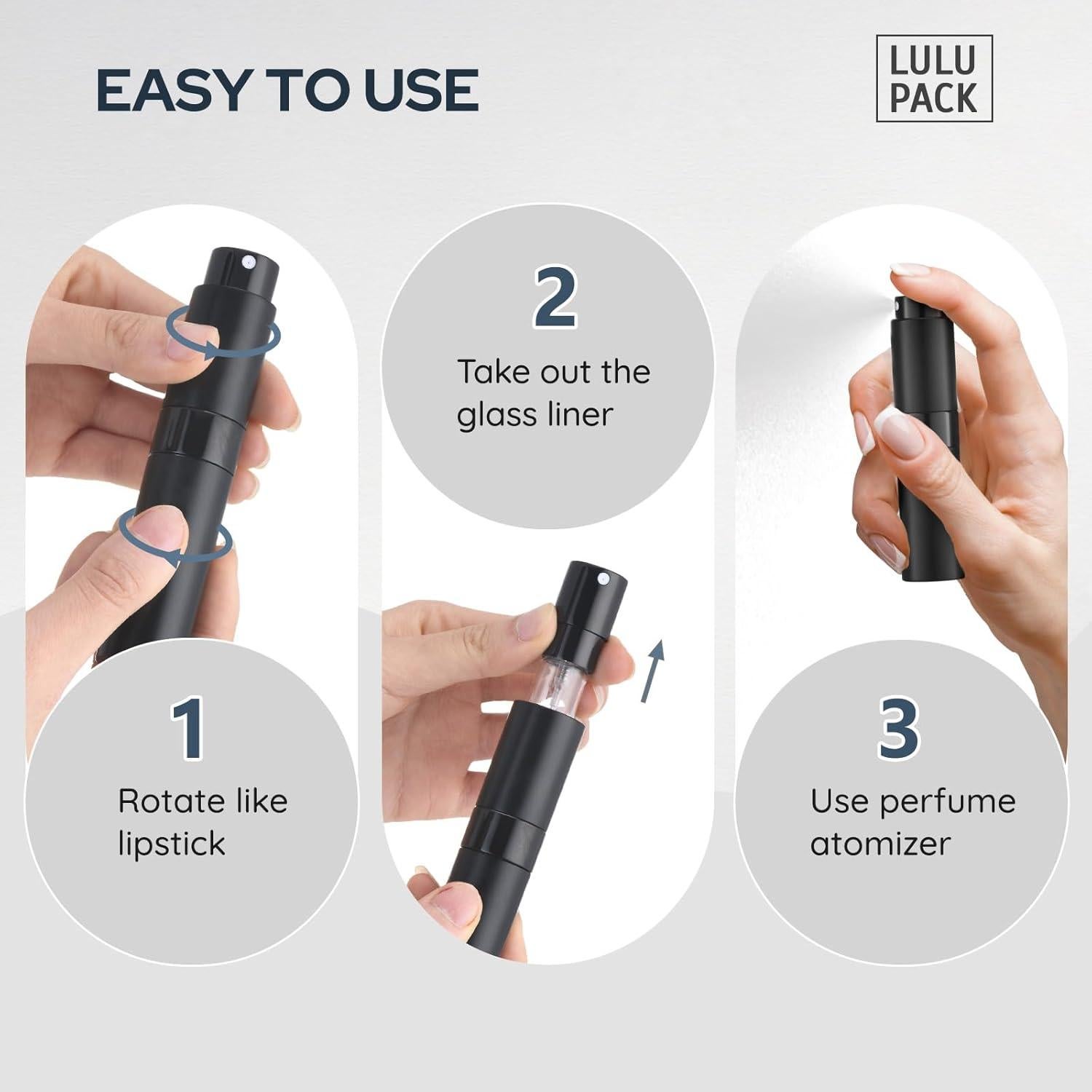 Botellas de Perfume Rellenables Lulupack 8ml 4PCS Viaje