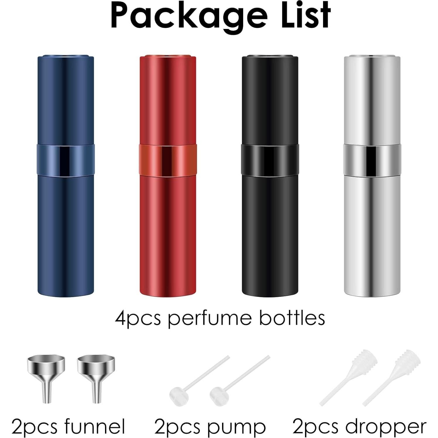 Botellas de Atomizador de Perfume Rellenables Saiveina 8ml - Set de 4