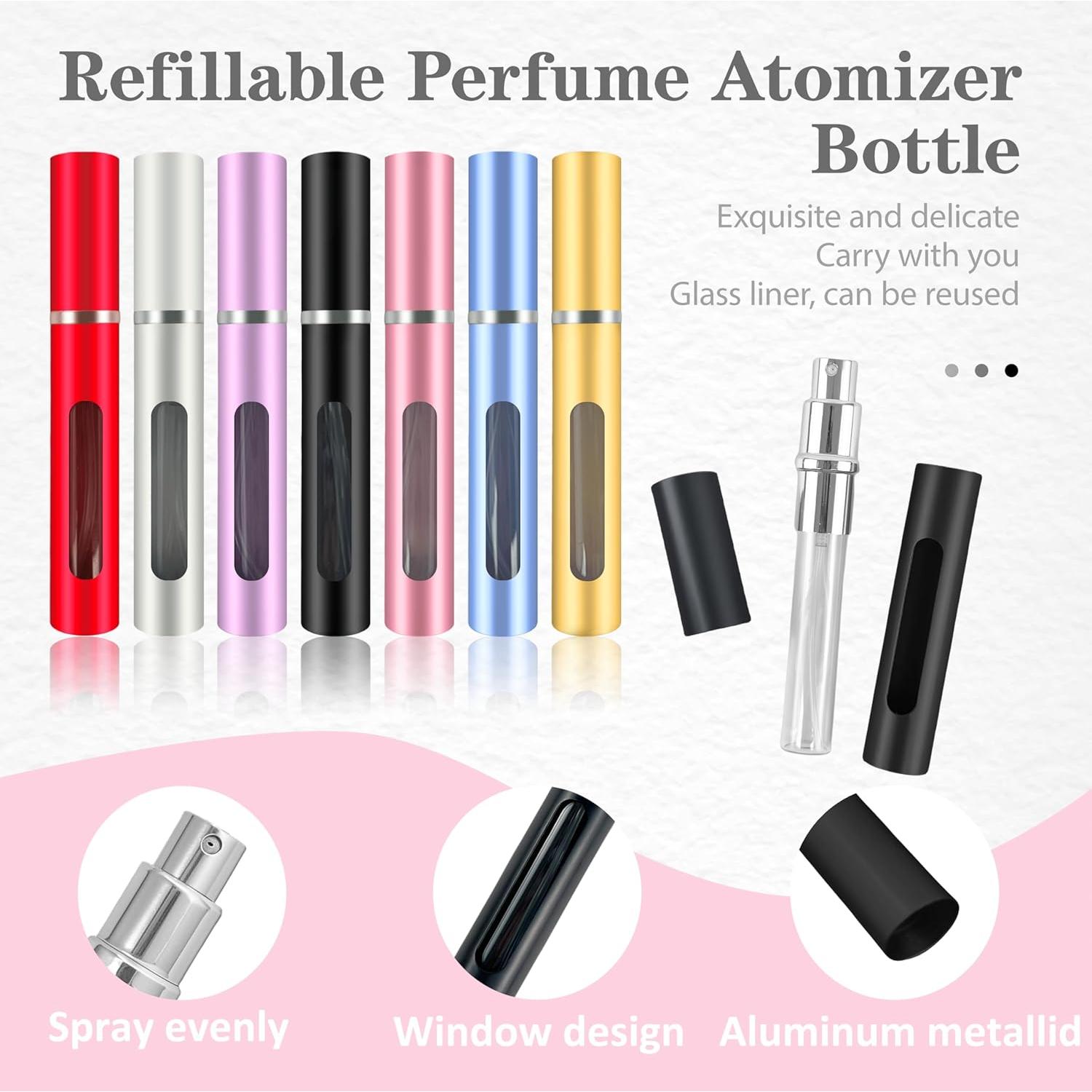 2 Botellas Atomizadoras de Perfume Recargables Kewjug 5ml Negro
