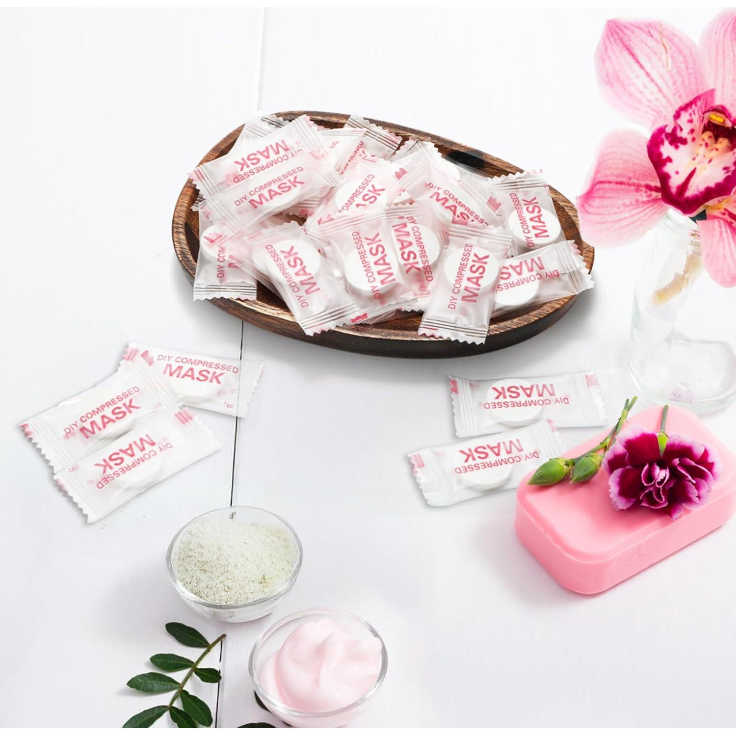 Máscaras Faciales Comprimidas Jucoan 400 Piezas DIY 20.3 cm