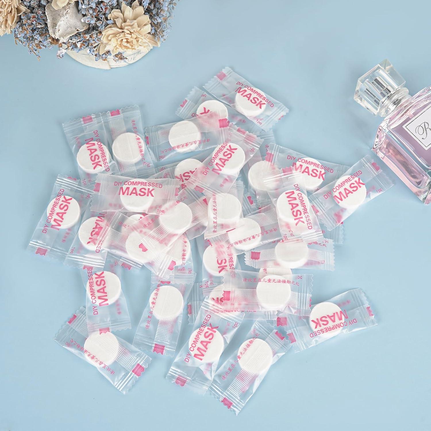 Paquete de 100 Hojas de Máscara Facial Comprimida Adorila