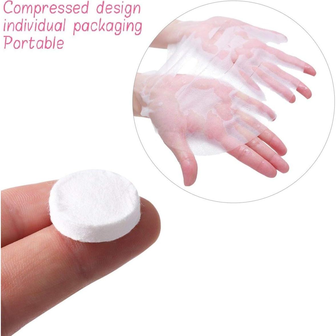 100 Pcs Máscaras Faciales Comprimidas Liroyal DIY Algodón Natural