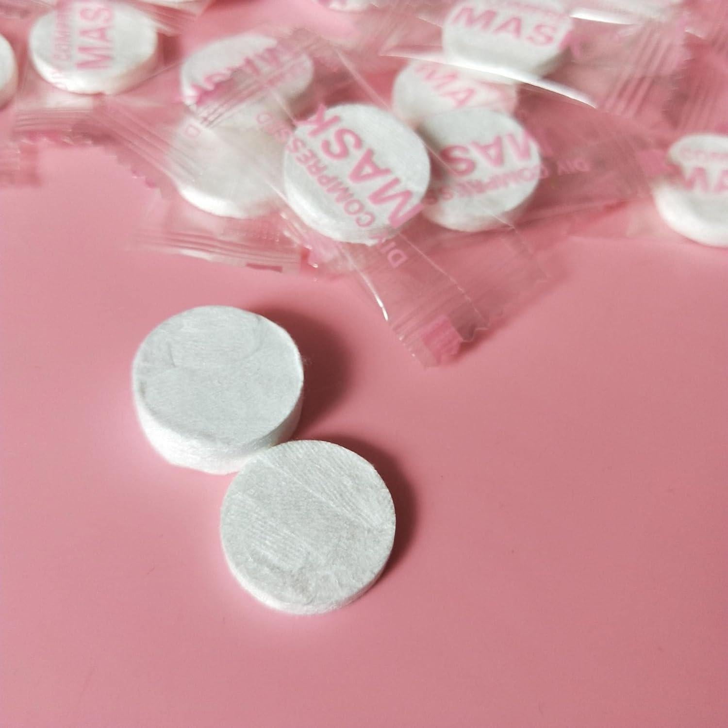 100 Pcs Máscaras Faciales Comprimidas Liroyal DIY Algodón Natural