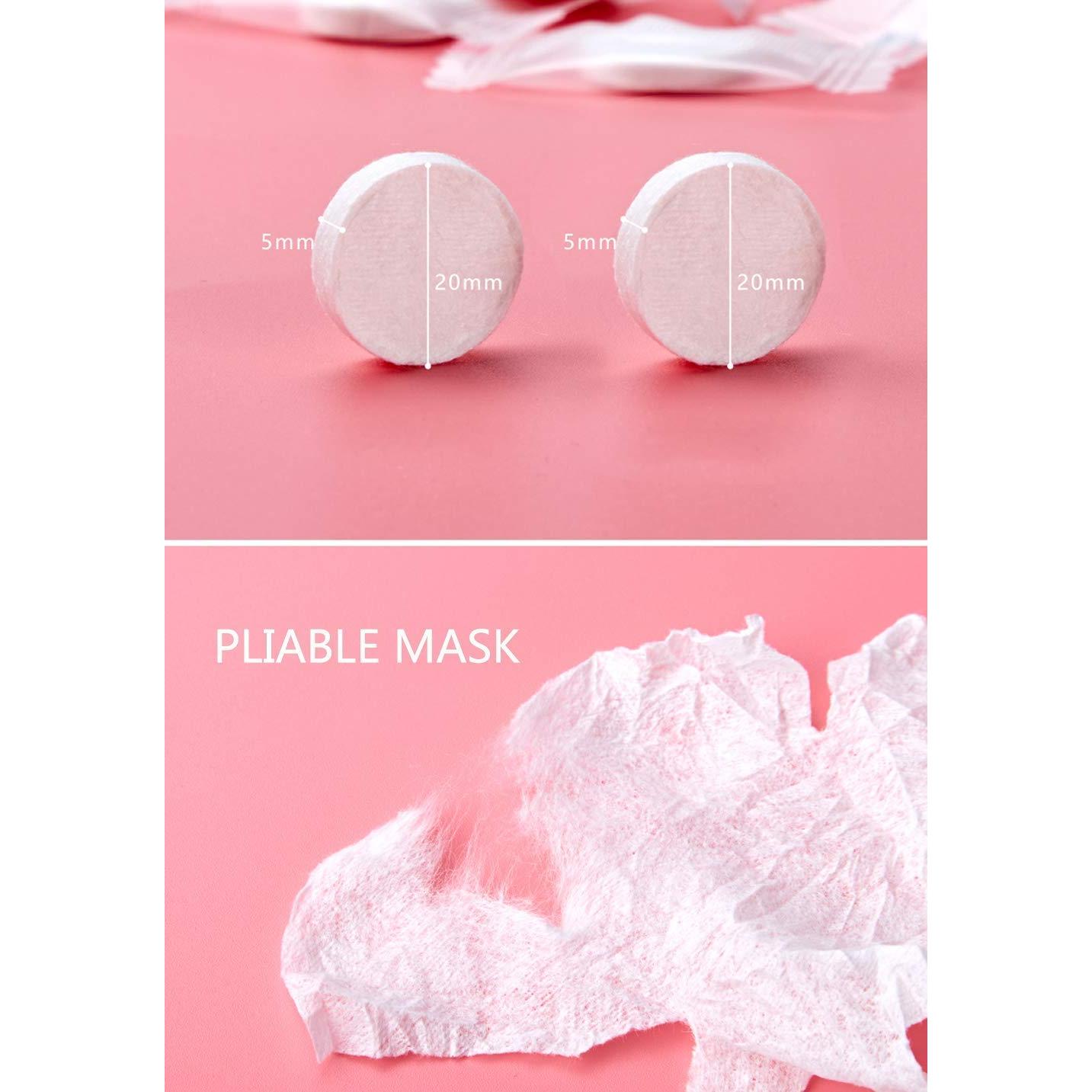 Máscara Facial Desechable Algodón Comprimido 100 PCS Cayanmydery