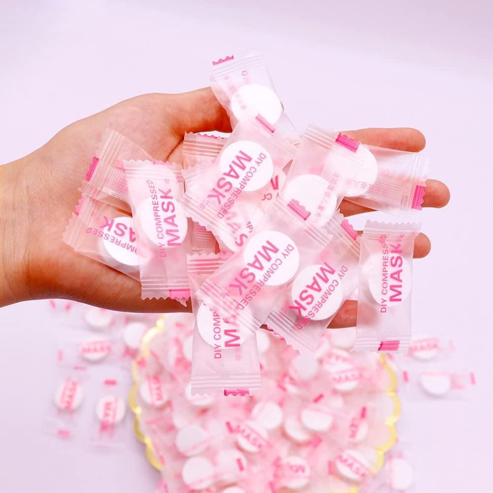 Máscara Facial Desechable Algodón Comprimido 100 PCS Cayanmydery