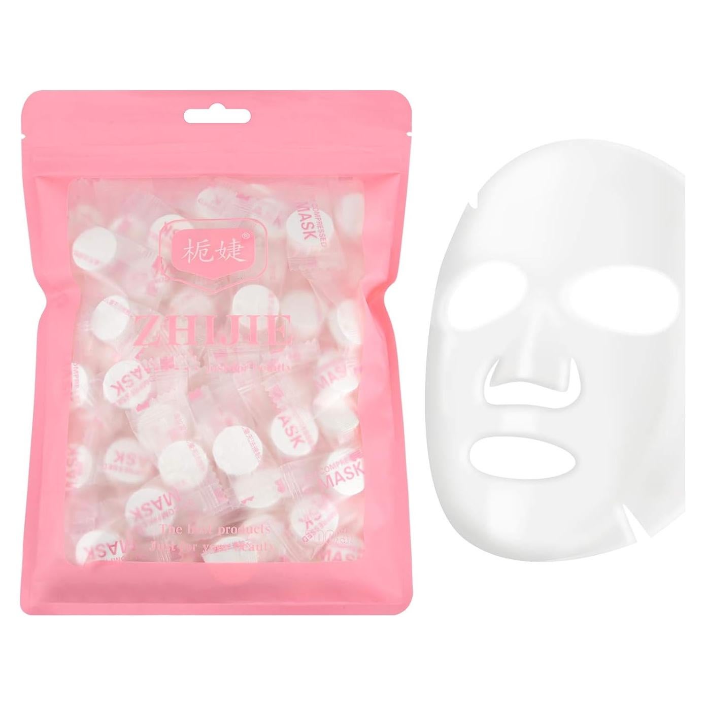 100 Piezas Máscaras Faciales Comprimidas N/C Cuidado de la Piel