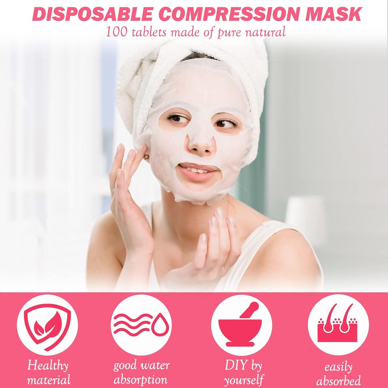 100 Piezas Máscaras Faciales Comprimidas N/C Cuidado de la Piel