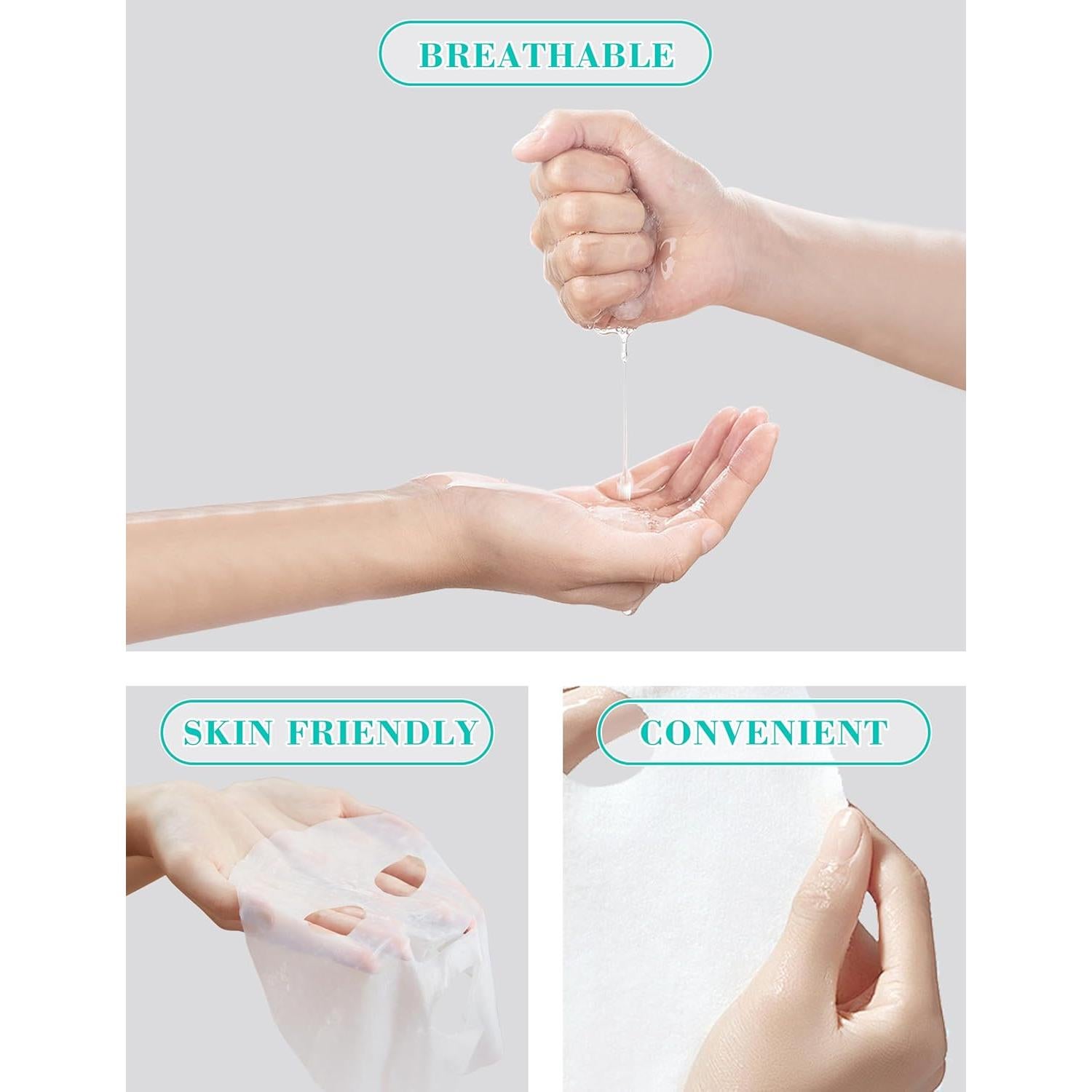 500 Piezas Máscaras Faciales Desechables Dioche Algodón Hidratante