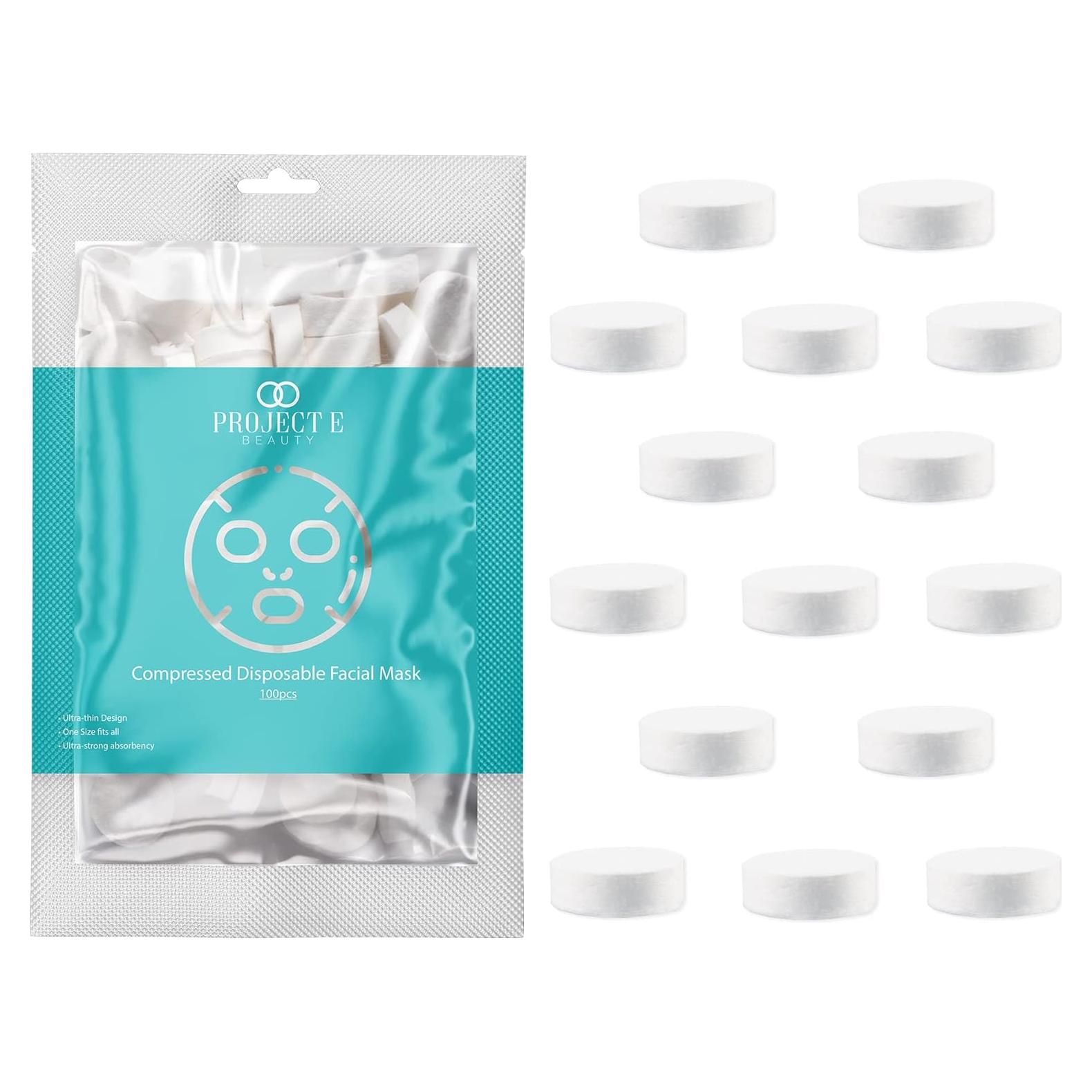 Mascarillas Faciales Comprimidas Project E Beauty - 100 Piezas