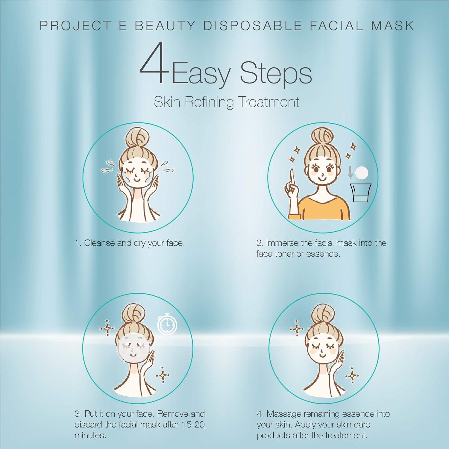 Mascarillas Faciales Comprimidas Project E Beauty - 100 Piezas
