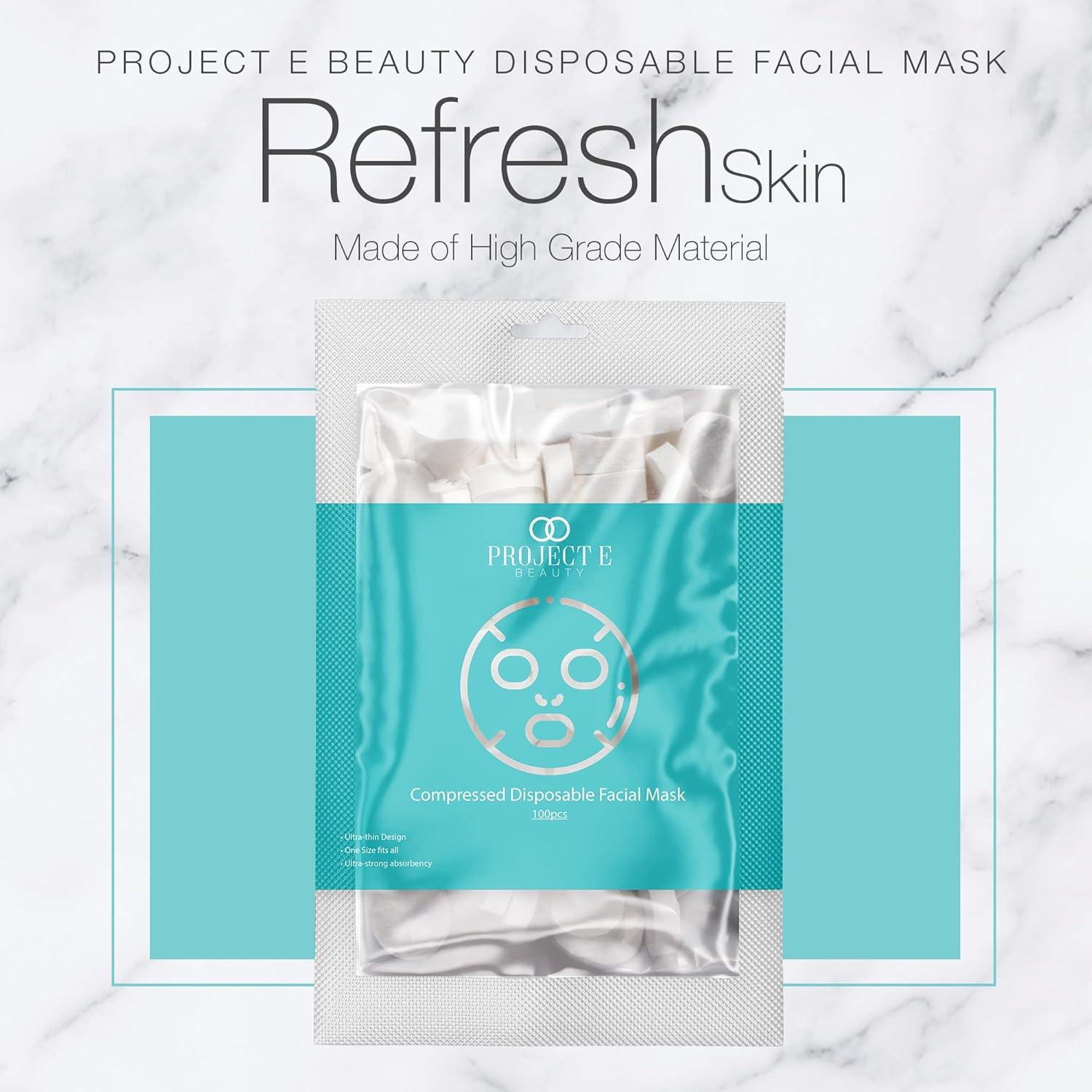 Mascarillas Faciales Comprimidas Project E Beauty - 100 Piezas