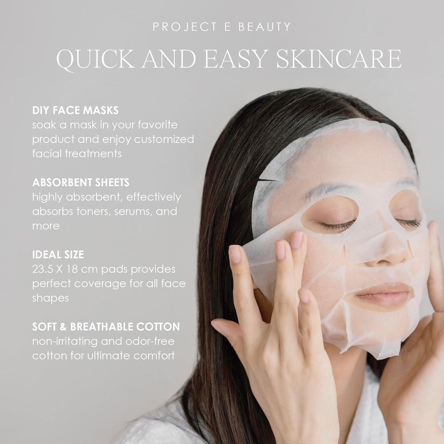 Máscaras Faciales Comprimidas Project E Beauty 500 Piezas Algodón