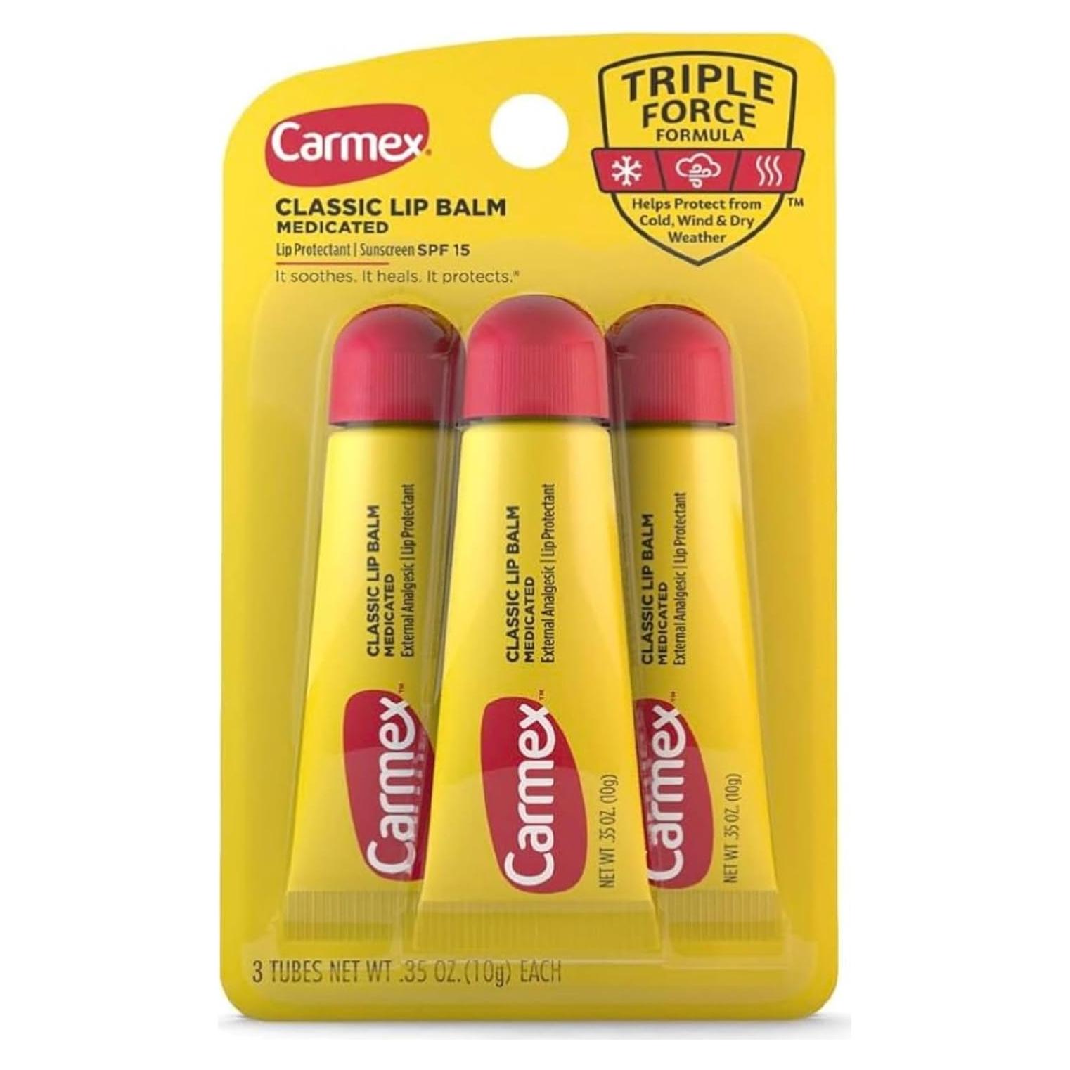 Bálsamo Labial Carmex Clásico Hidratante 3 Tubos 10g
