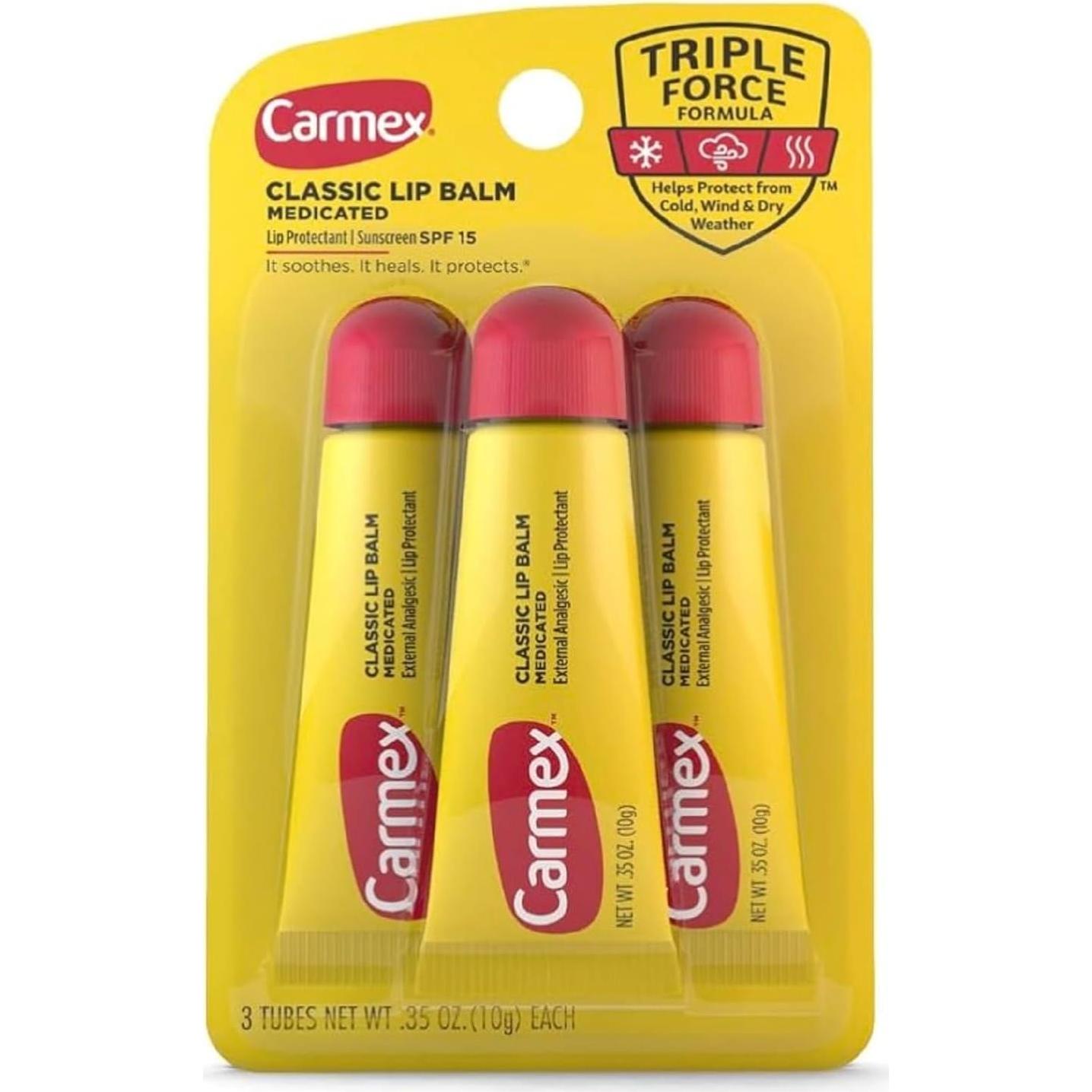 Bálsamo Labial Carmex Clásico Hidratante 3 Tubos 10g