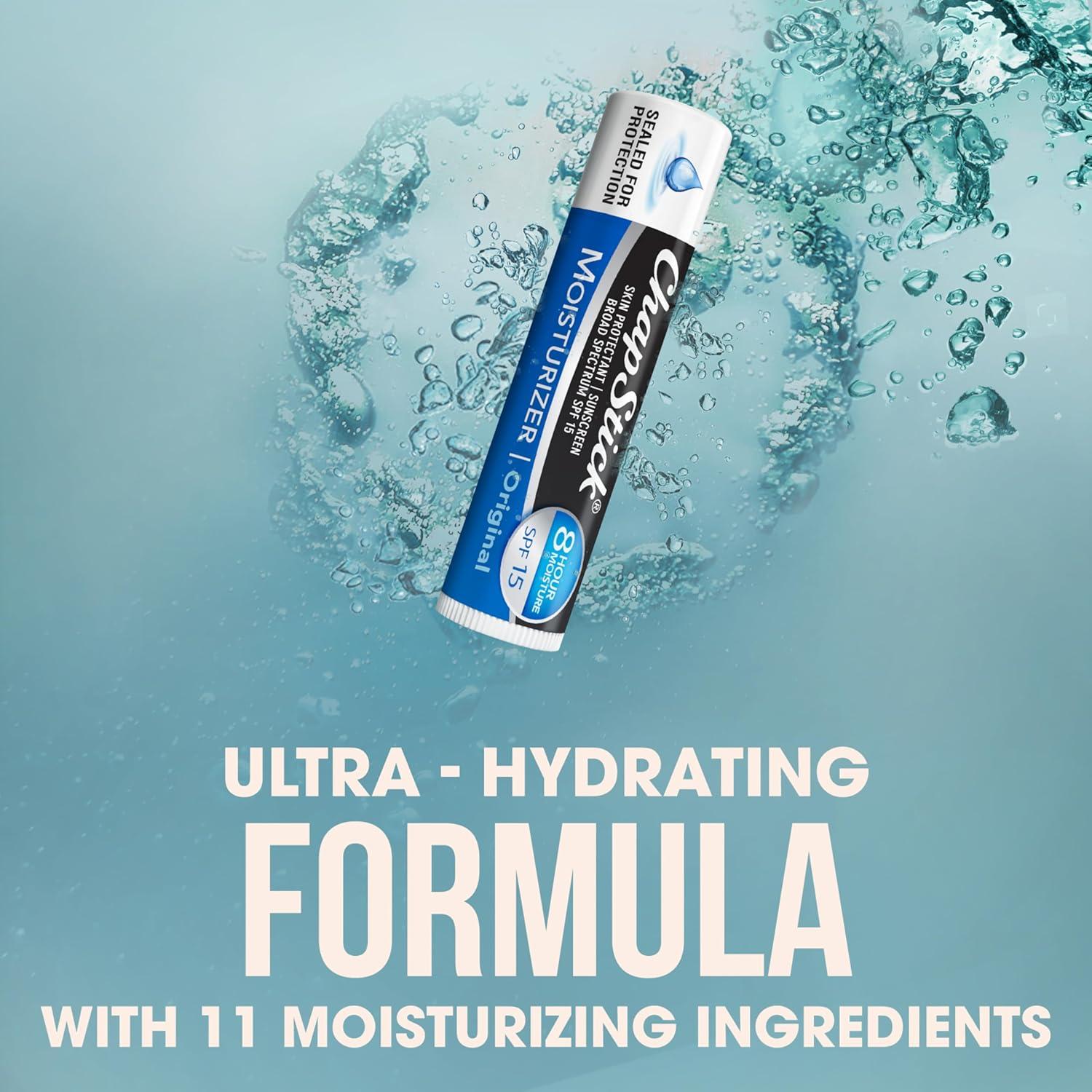 Bálsamo Labial Hidratante ChapStick Original SPF 15 - 3 Unidades