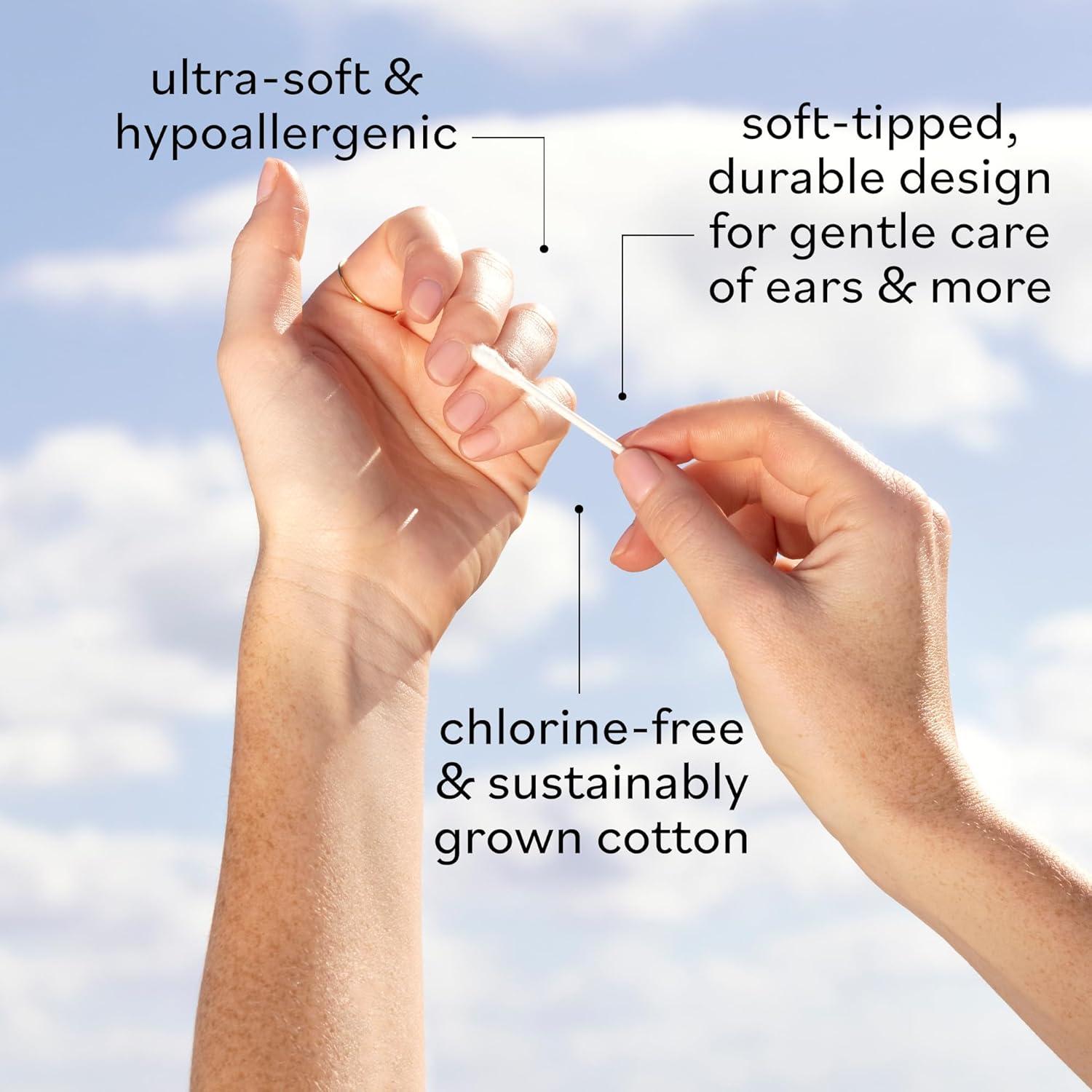 Bastones de Algodón Orgánico Sky Organics 500 Unidades Hipoalergénicos