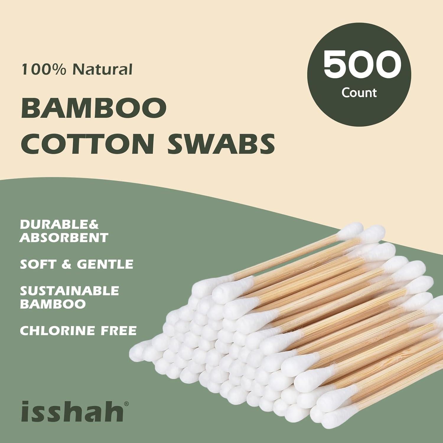 Hisopos de Algodón de Bambú Isshah - 500 Unidades Biodegradables