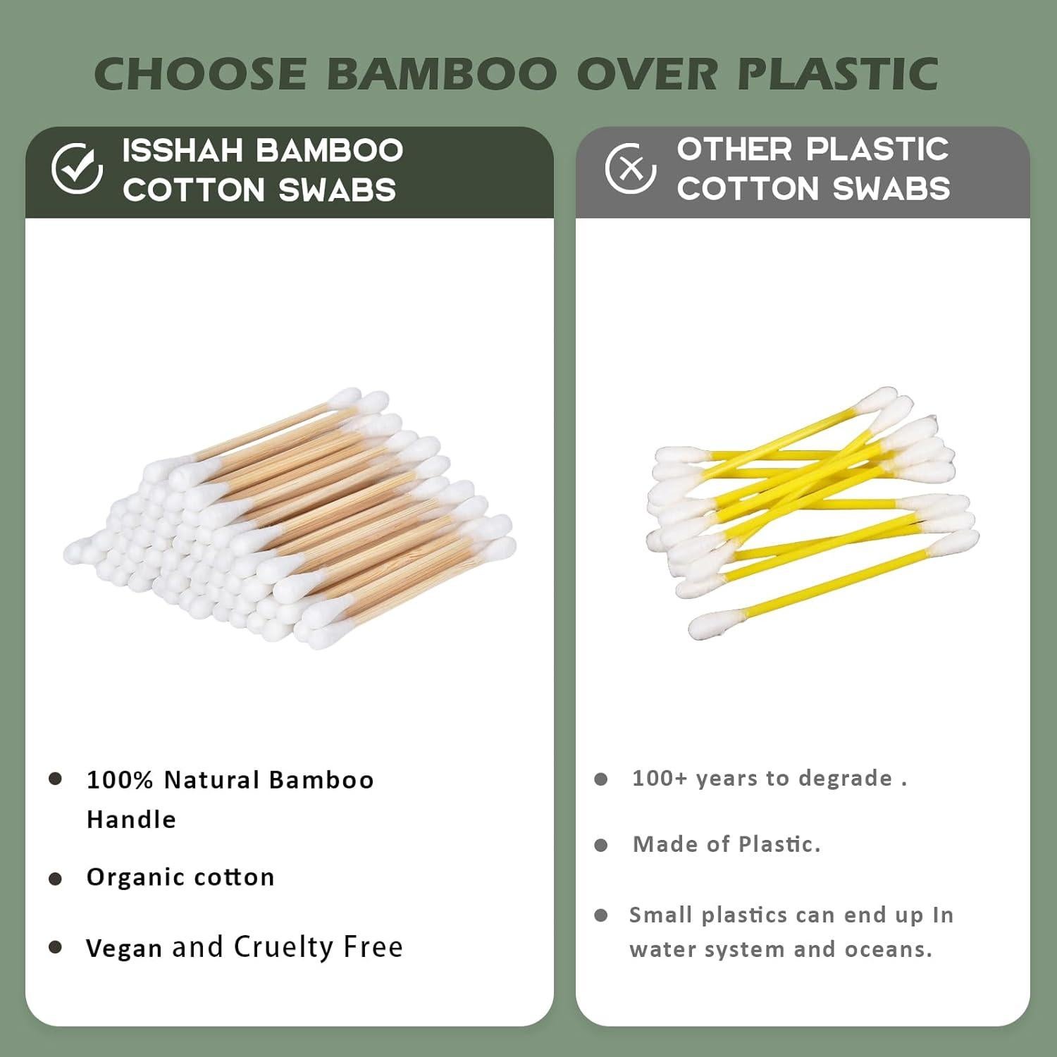 Hisopos de Algodón de Bambú Isshah - 500 Unidades Biodegradables