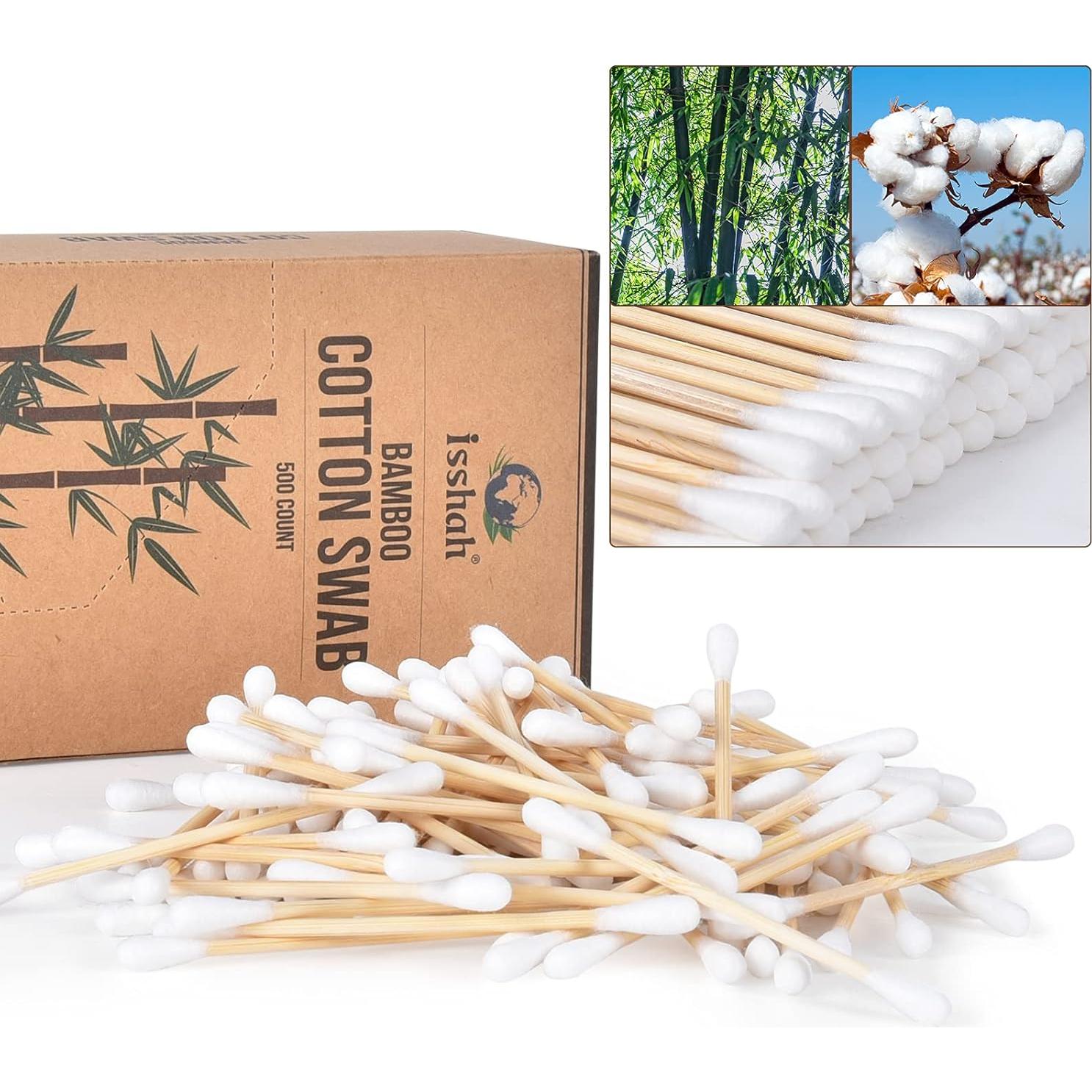 Hisopos de Algodón de Bambú Isshah - 500 Unidades Biodegradables