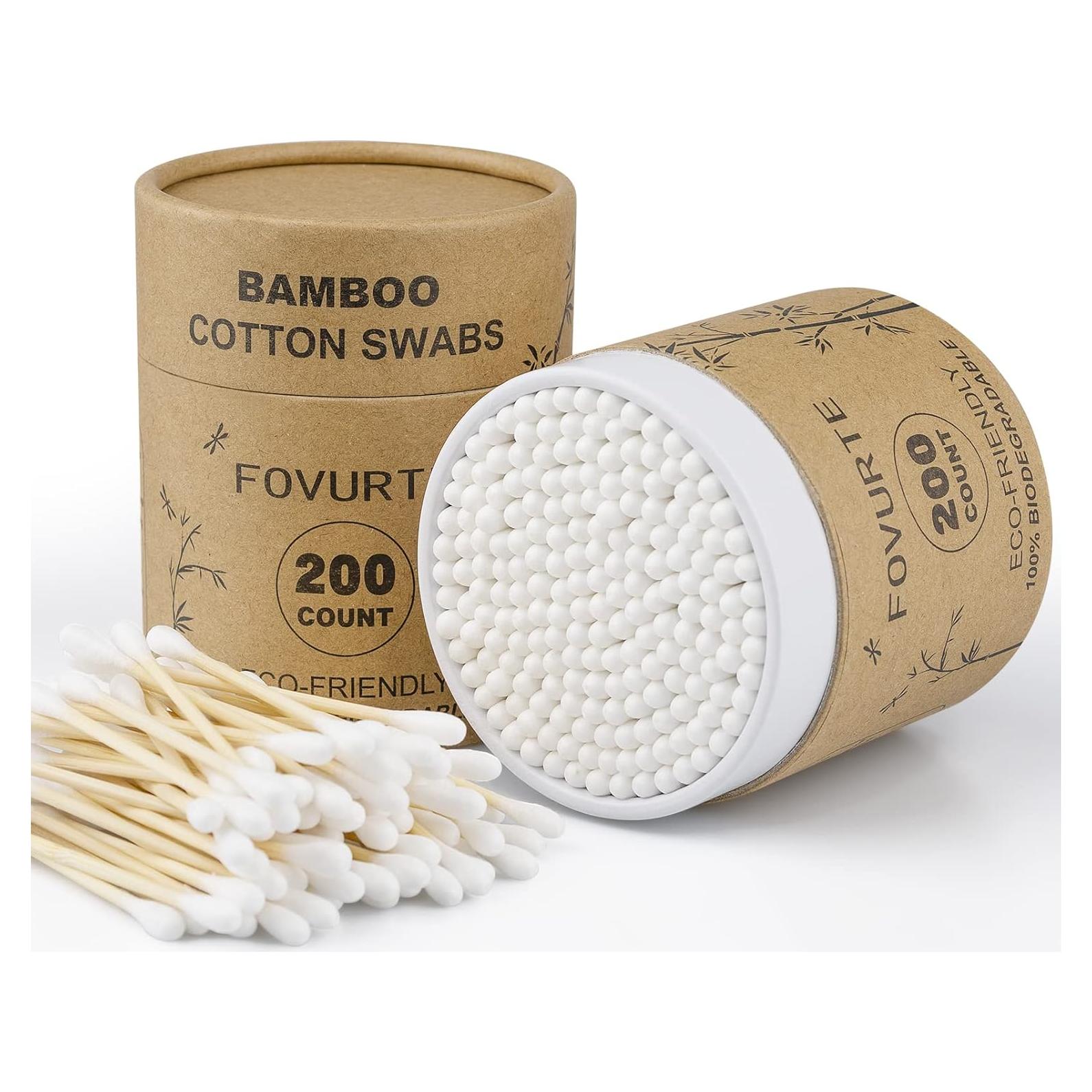 Bastones de Algodón de Bambú FOVURTE 400 Unidades Orgánicos